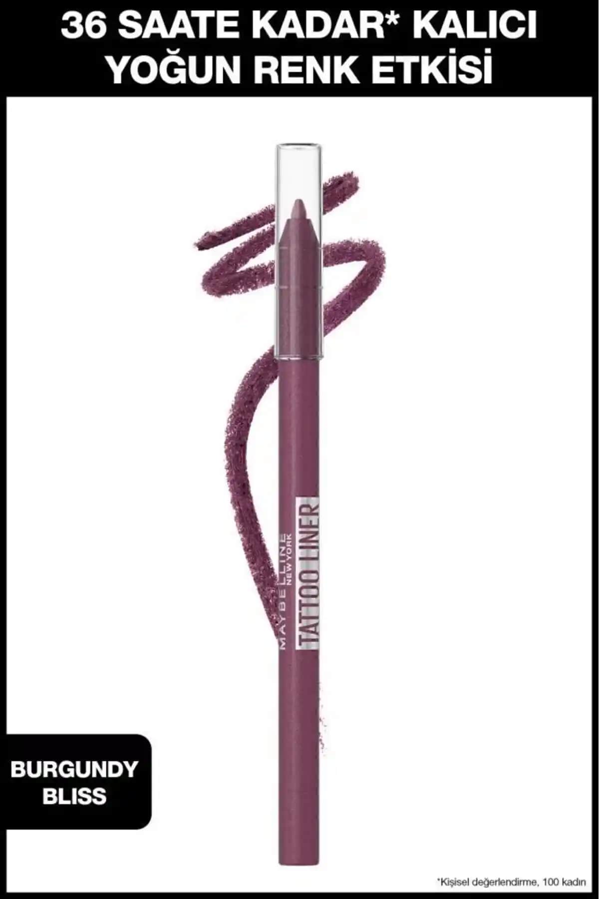 Maybelline New York Tattoo Liner Jel Göz Kalemi Burgundy Bliss Kalıcılık ve Şıklık Sağlar