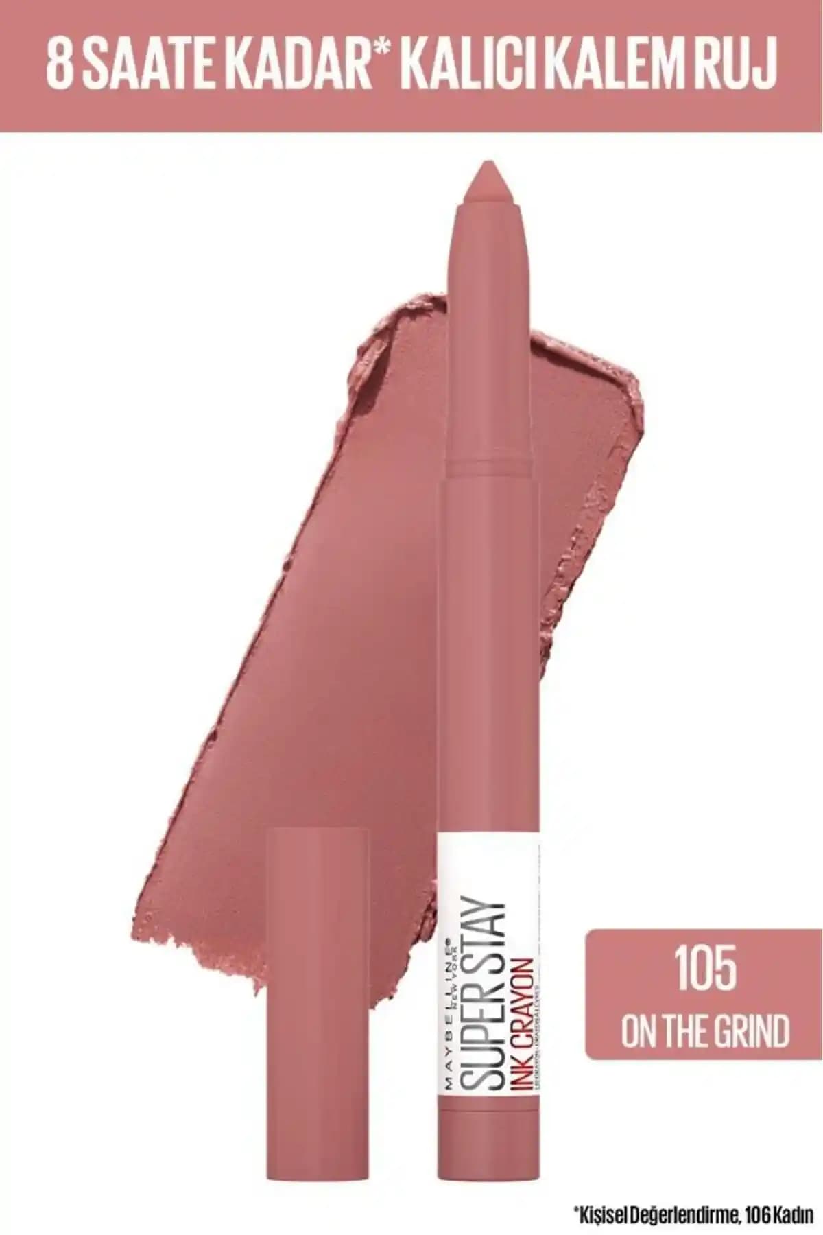 Maybelline Super Stay Ink Crayon Mat Ruj Spiced Up 105 On The Grind Günlük ve Özel Kullanım İçin