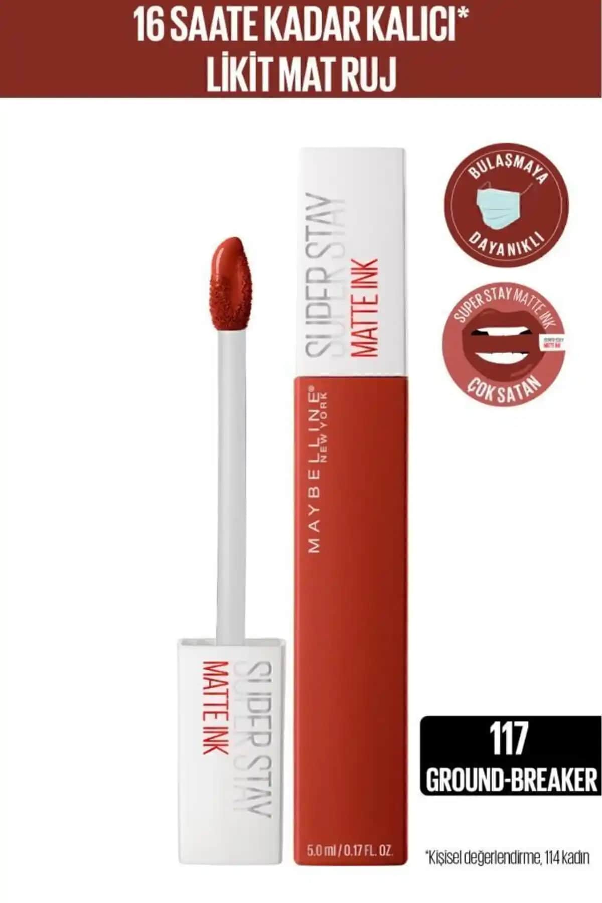 Maybelline Super Stay Matte Ink Renk Karşılaştırması: 117 Ground-breaker ve 130 Self-starter
