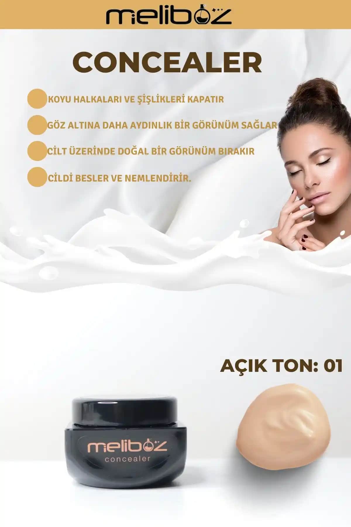 Meliboz Salmon Concealer Kapatıcı: Doğal ve Uzun Süreli Göz Çevresi Makyajı İçin