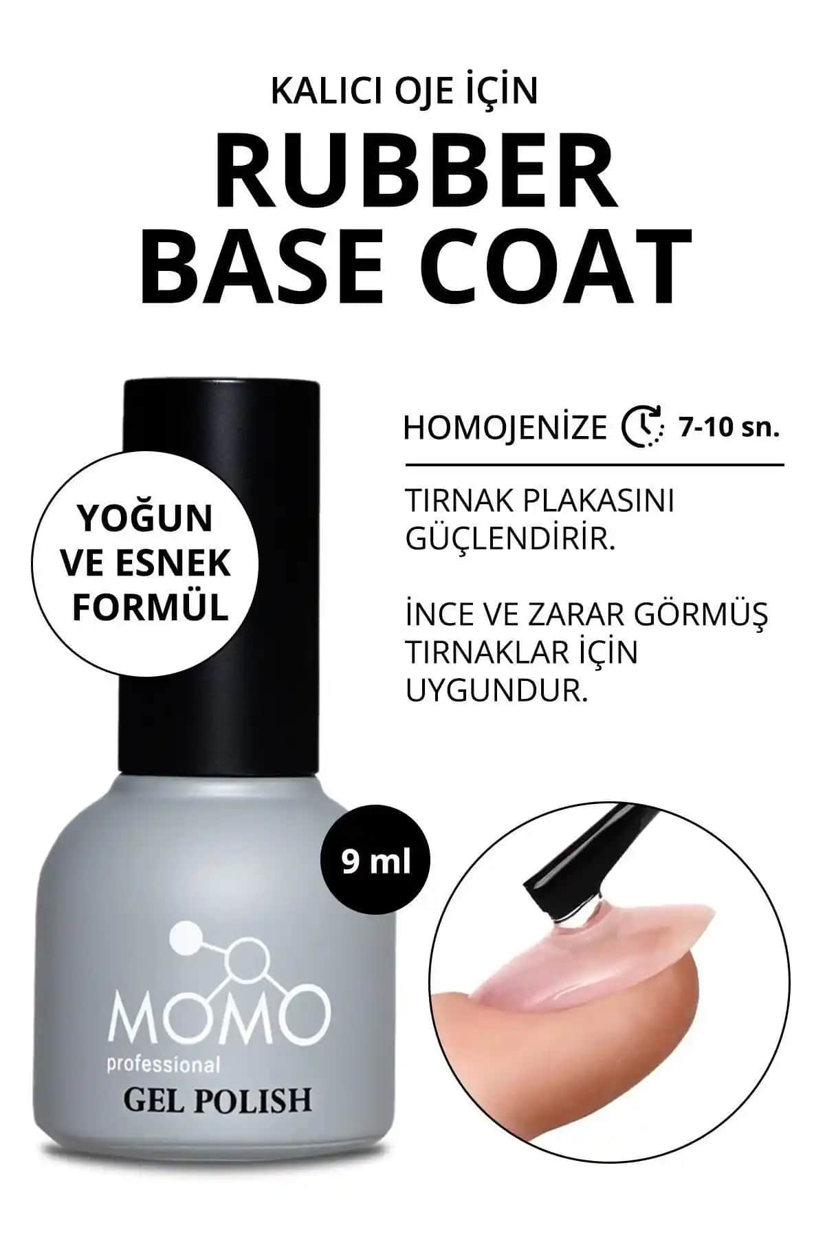 MOMO Professional Kalıcı Oje Rubber Base Coat: Yüksek Kalite ve Uzun Dayanıklılık Sağlar
