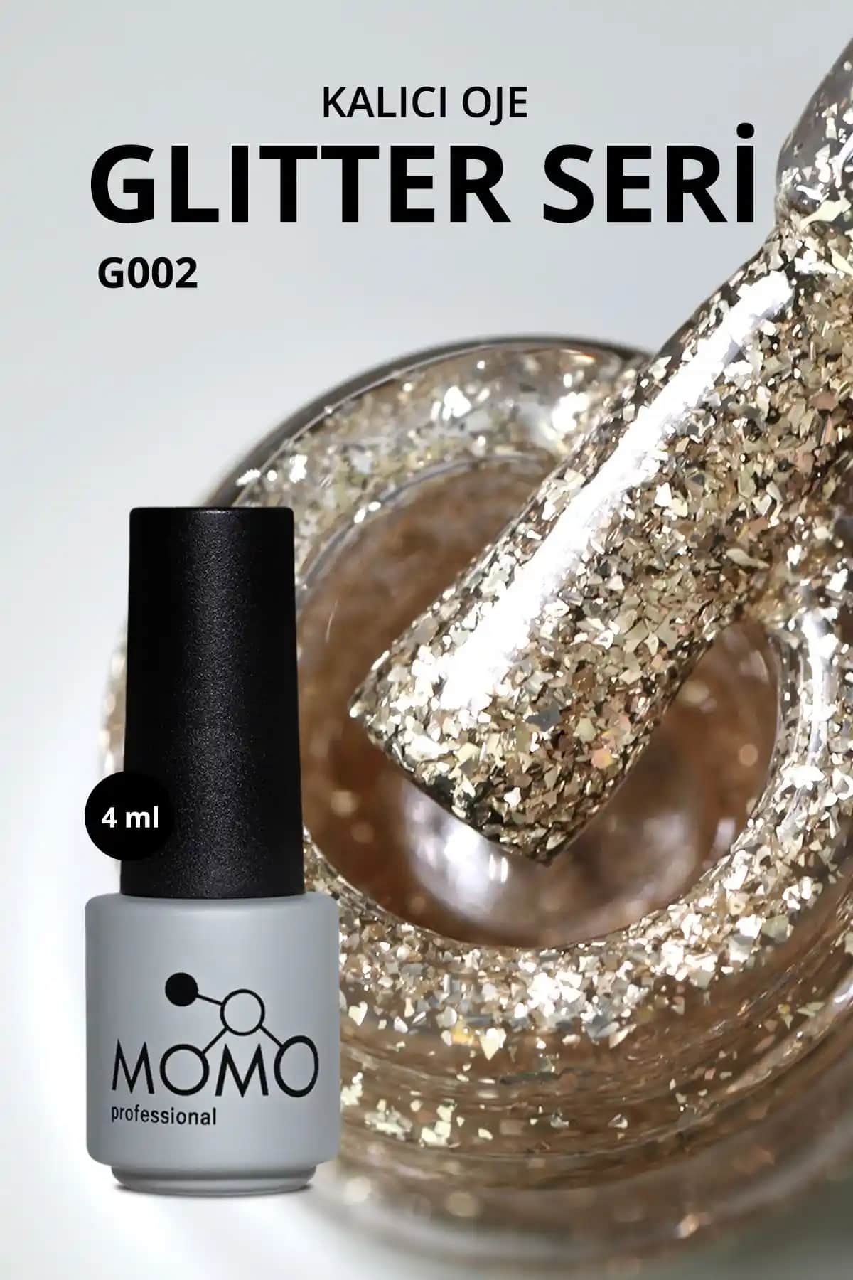 MOMO Profesyonel Glitter Kalıcı Oje G002: Yüksek Parlaklık ve Uzun Süre Dayanıklılık