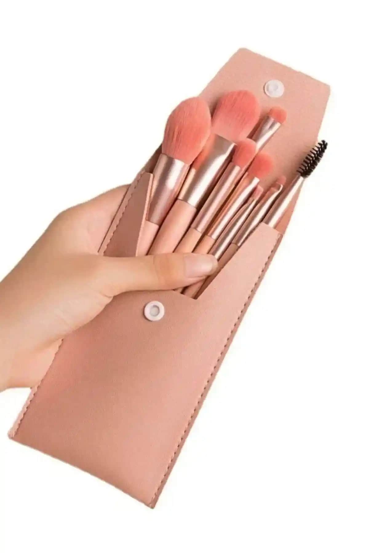 Monalisa Kadın Mini 8'li Profesyonel Makyaj Fırça Seti: Çok Yönlü ve Taşınabilir Tasarım