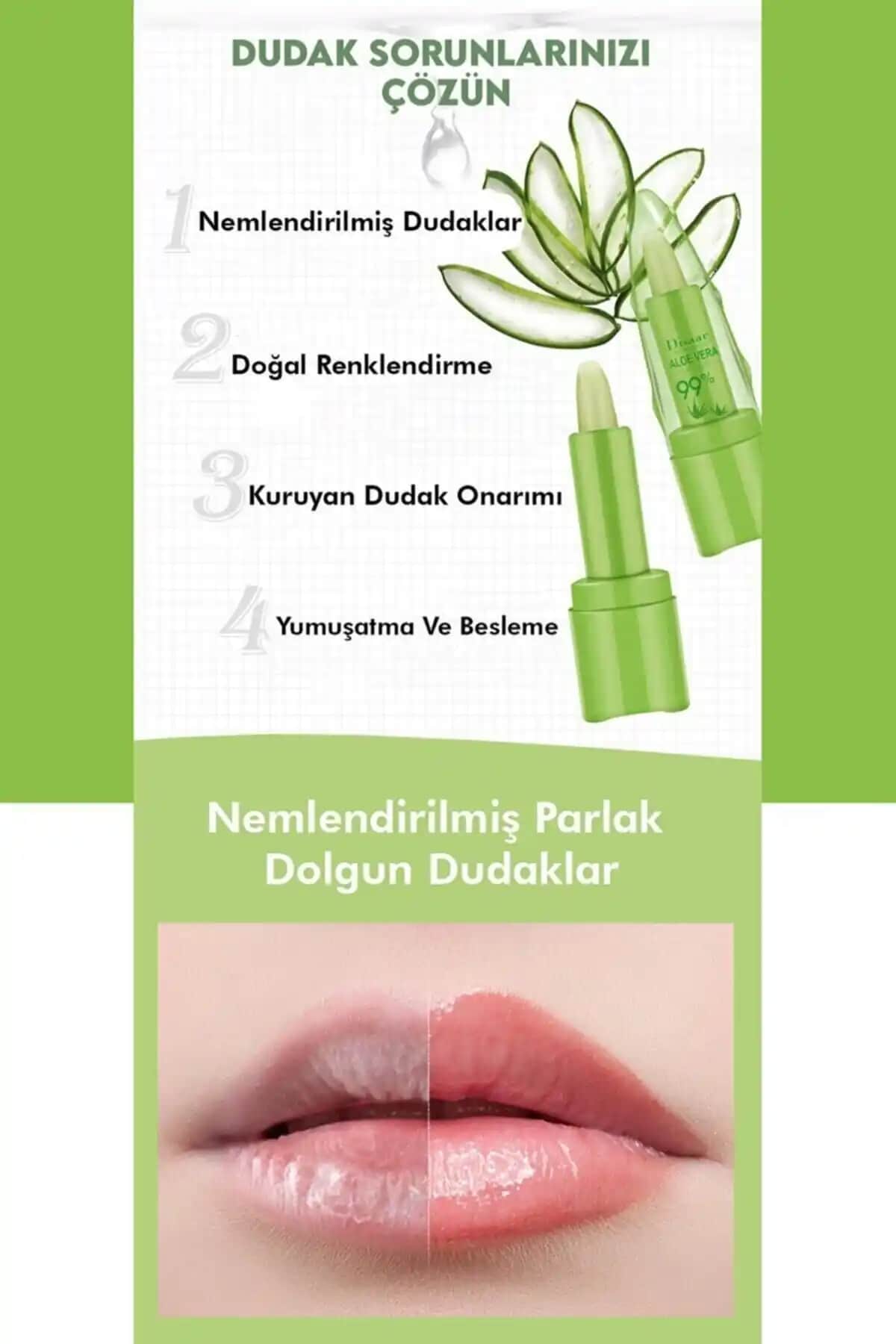 MUJGAN Aloevera %99 Dudak Bakım Nemlendirici Ruj Doğal Güzelliğin Sembolü