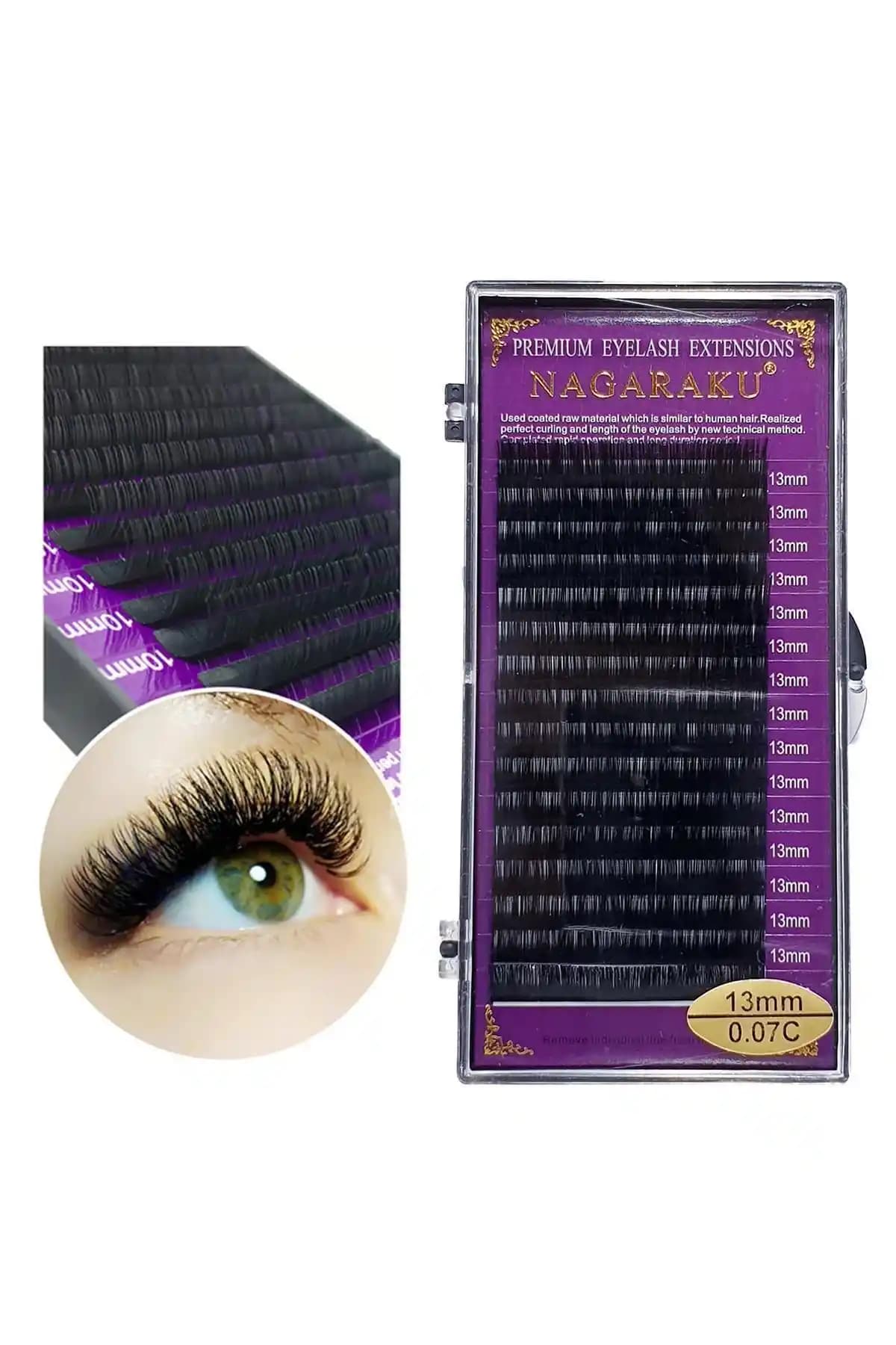 Nagaraku İpek Kirpik 0,07 C Kıvrım 13mm Doğal ve Şık Bakışlar İçin Mükemmel Seçenek