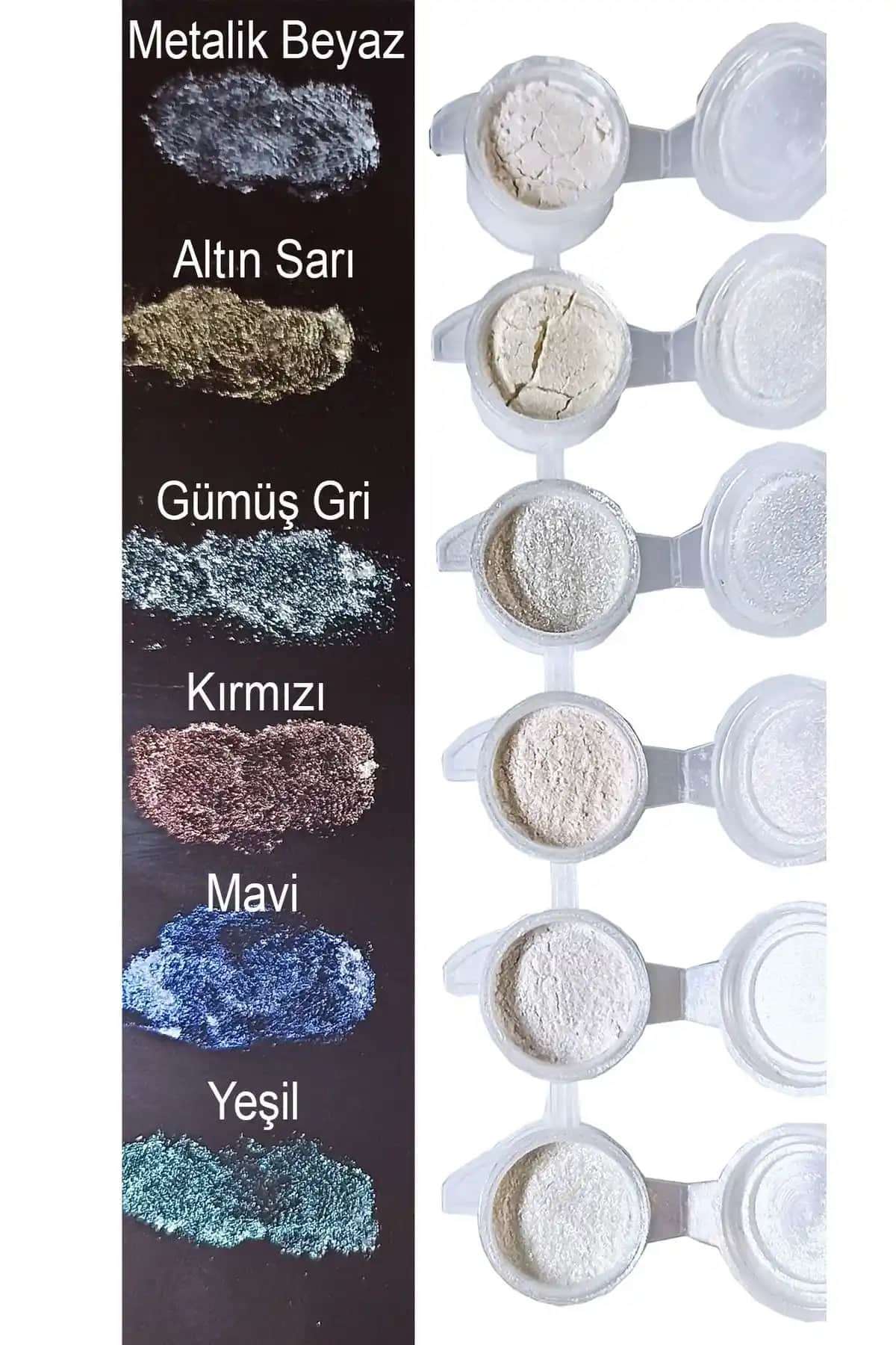 Nana Nail Art 6'lı Seri Krom ve İnci Efektli Tırnak Tozları Profesyonel ve Ev Kullanımı İçin