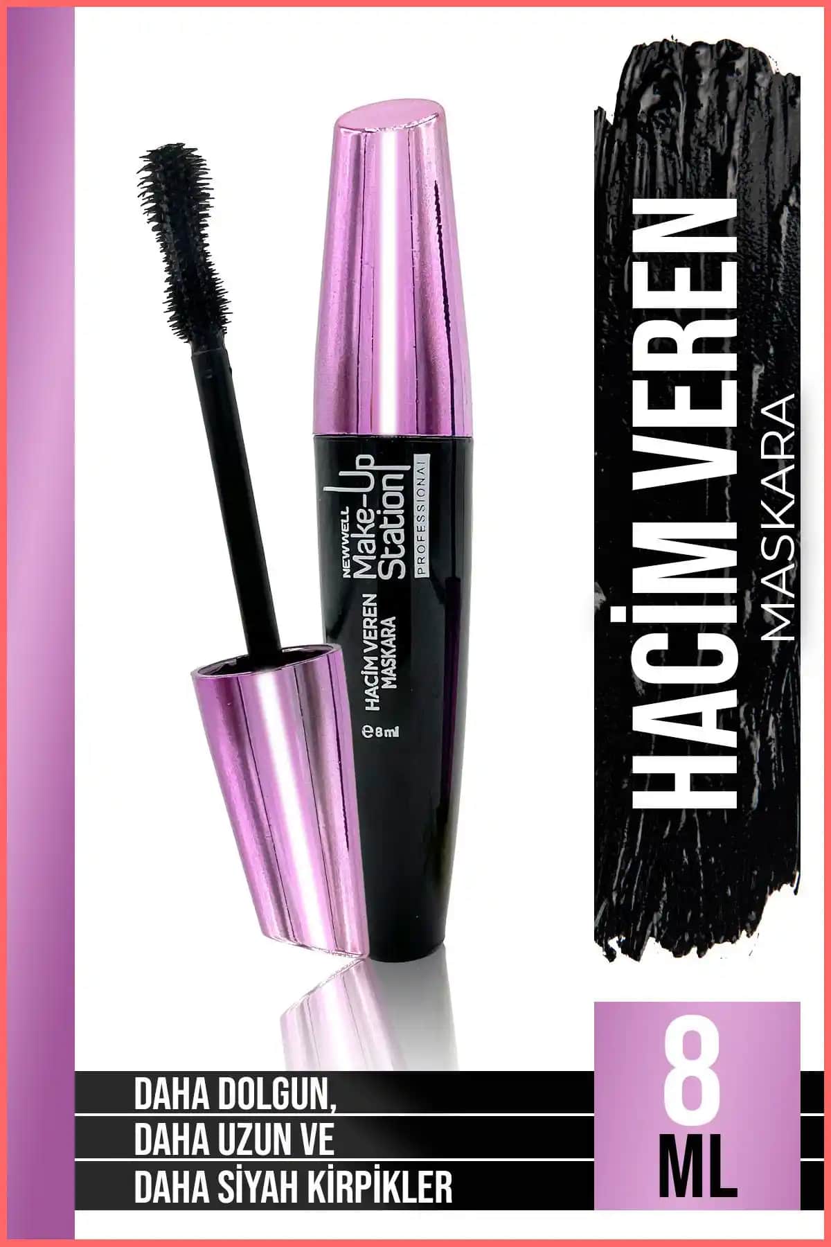 New Well Make Up Station Hacim Veren Maskara 8 ML ile Kirpiklere Dolgunluk ve Uzunluk Kazandırır