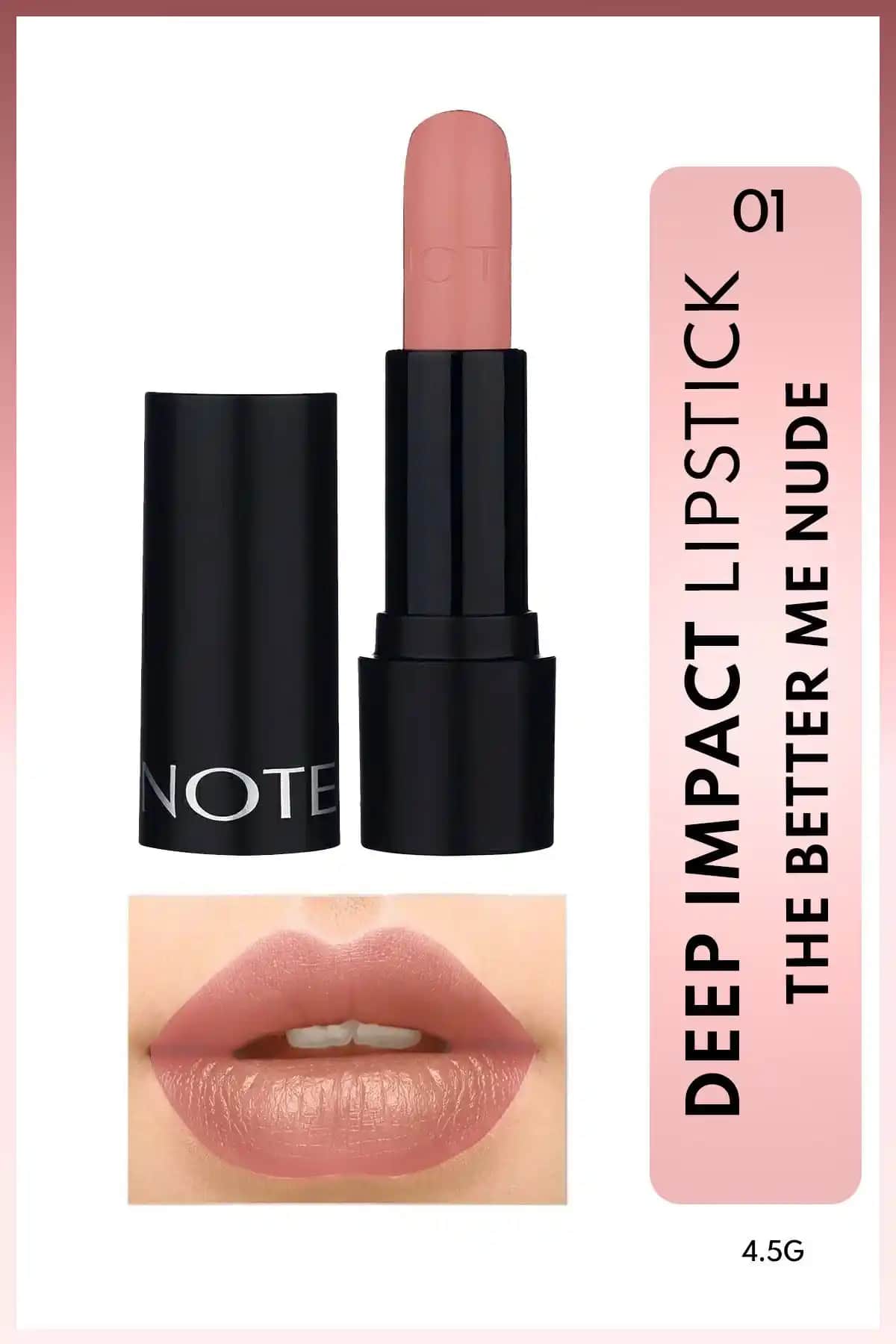 Note Cosmetics Deep Impact Lipstick Pembe Dudak Rujları Doğal ve Kaliteli Makyaj İçin