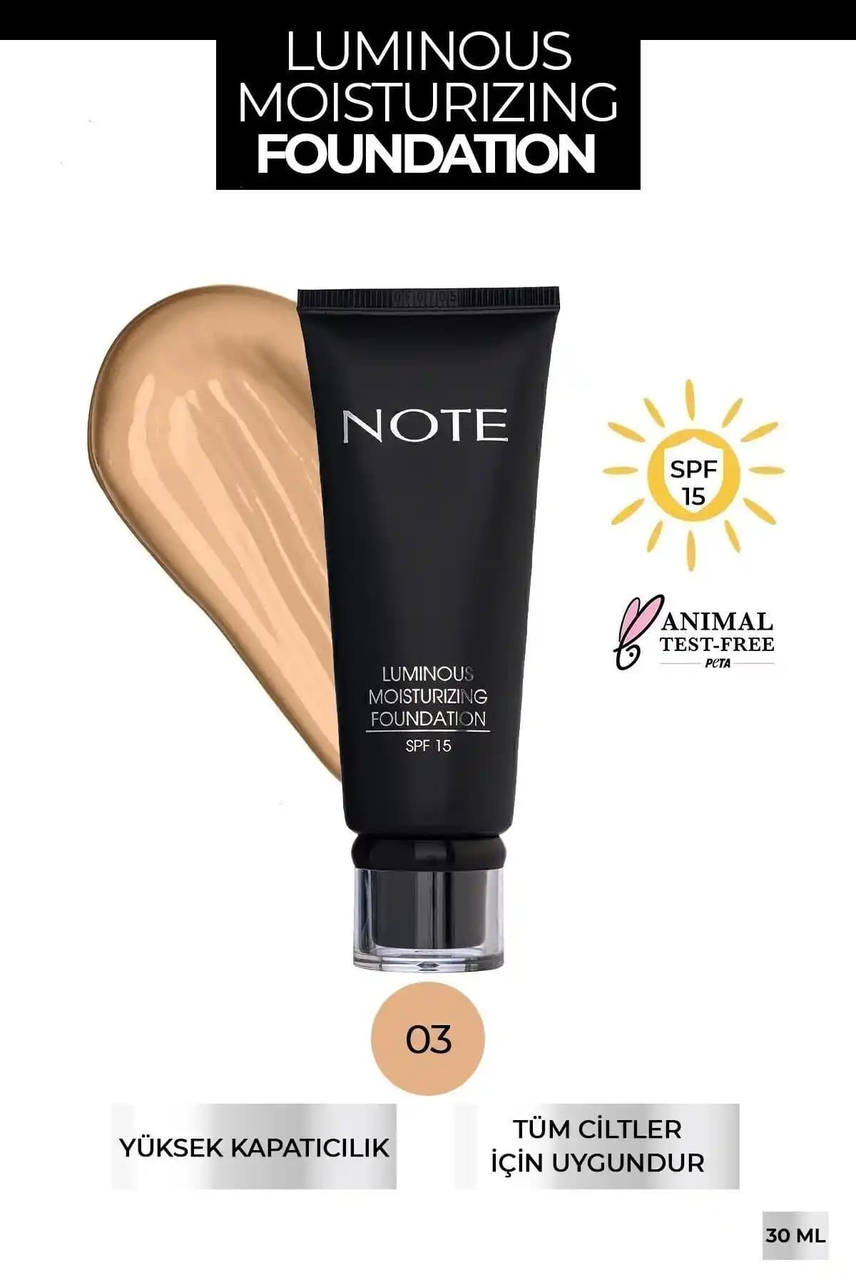 Note Cosmetics Luminous Moisturizing SPF 15 Fondöten: Doğal Parlaklık ve Günlük Koruma