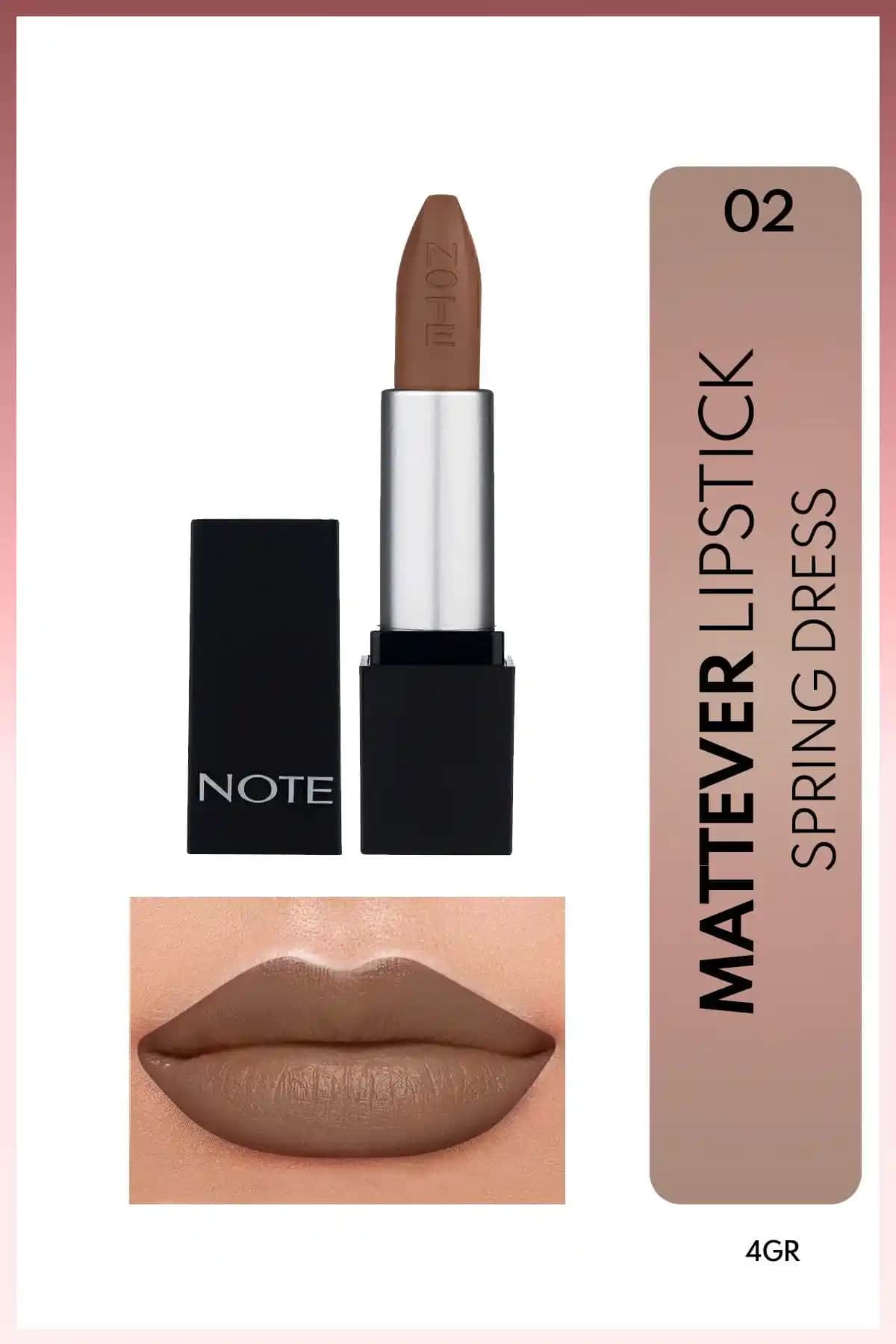 Note Cosmetics Mattever Ruj ile Mat ve Satene Yakın Bitişli Dudaklar Sağlamak