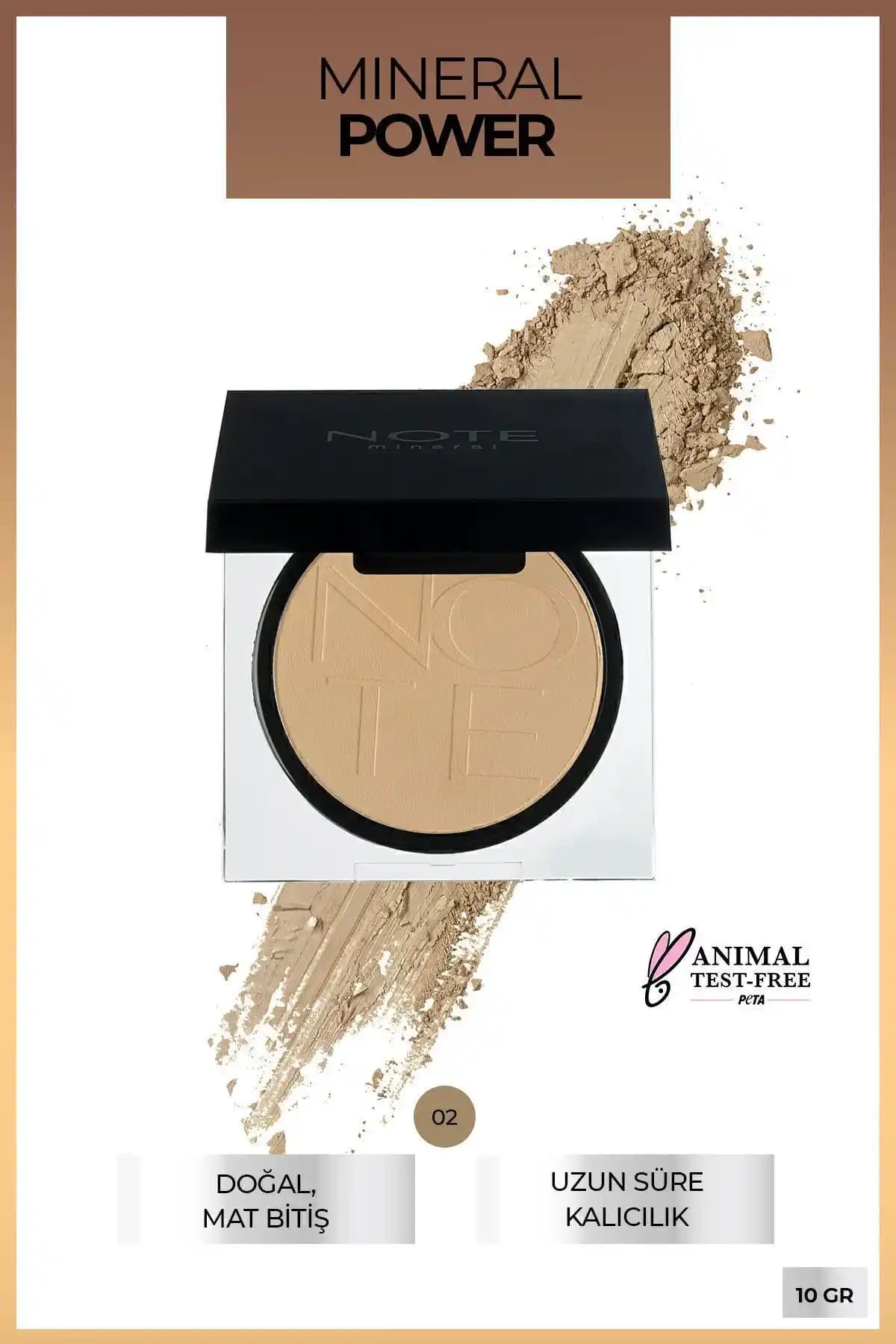 Note Cosmetics Mineral Pudra 02 Orta Açık Mat Bitişli Doğal Görünüm ve Günlük Kullanım İçin