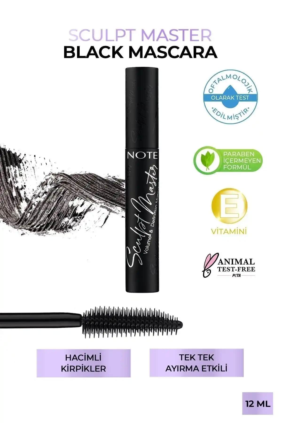 Note Cosmetics Sculpt Master Extra Black Maskara: Hacim ve Uzama Sağlayan Doğal Kirpik Maskarası