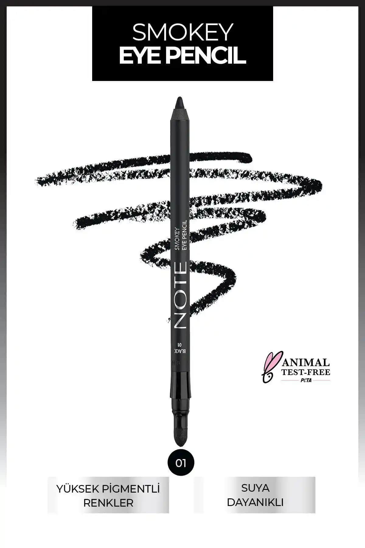 Note Cosmetics Smokey Eye Pencil Waterproof Siyah Göz Kalemi Uzun Süreli ve Dayanıklı