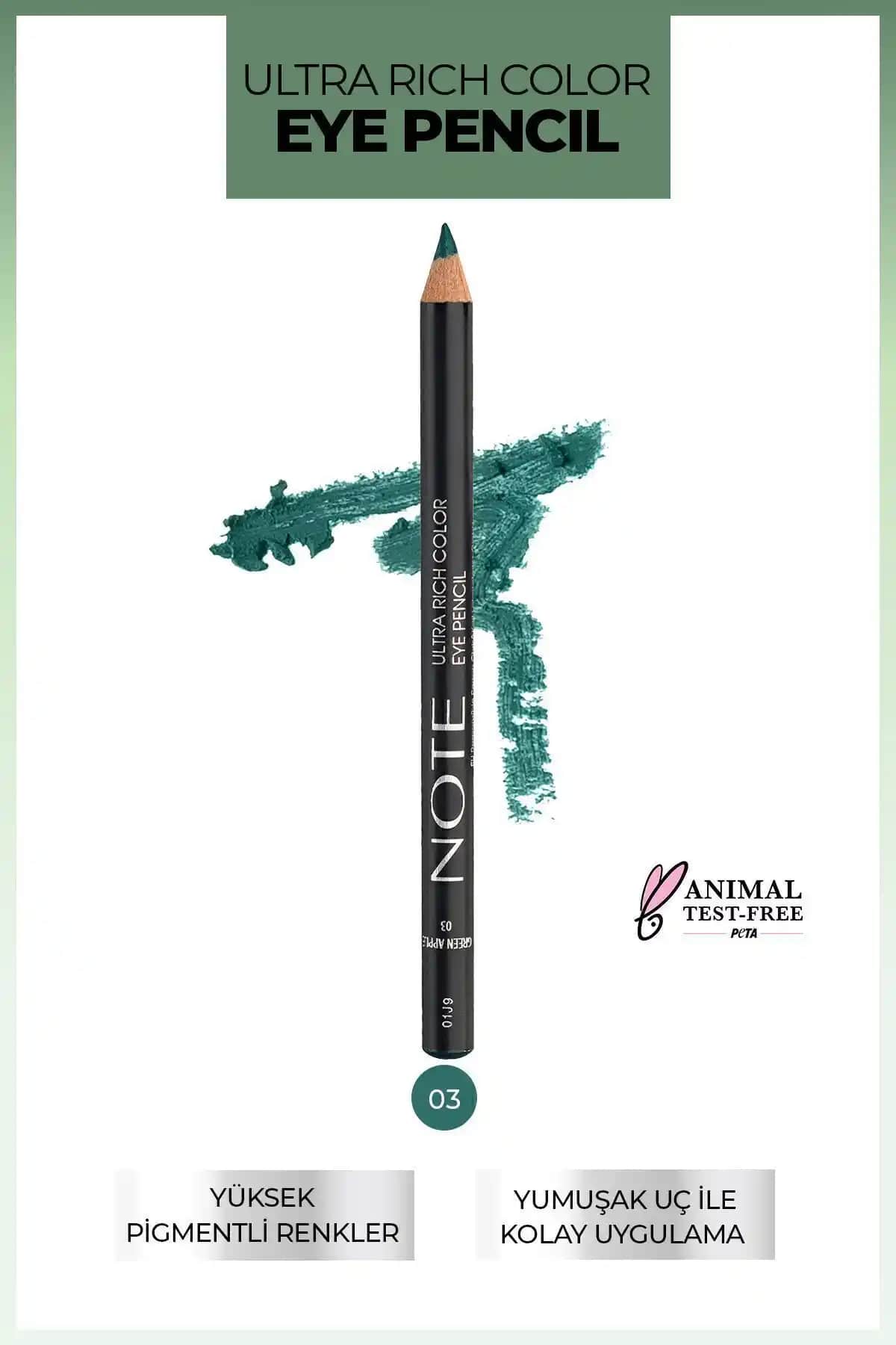 Note Cosmetics Ultra Rich Color Göz Kalemi 03 Green Apple ile Canlı ve Kalıcı Göz Makyajı