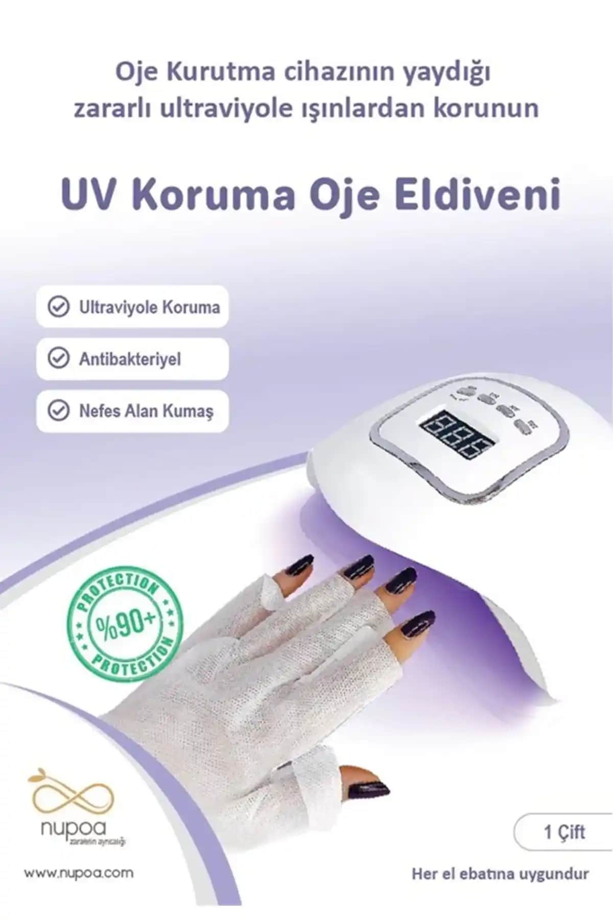 Nupoa UV Koruyucu Kalıcı Oje Eldiveni Güvenli ve Konforlu Tırnak Bakımı İçin Uygun