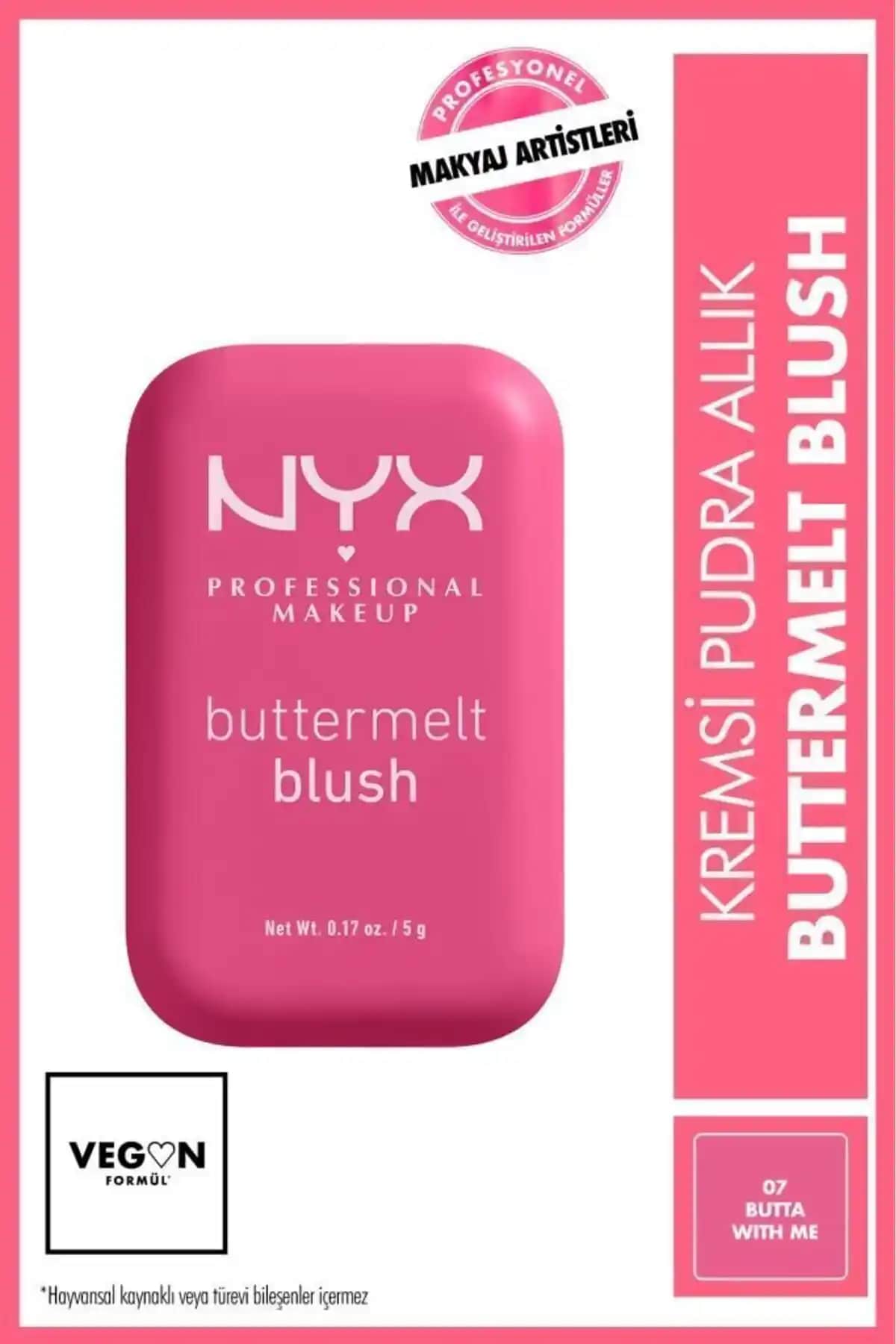 NYX Buttermelt Blush Kremsi Pembe Allık - Doğal ve Kalıcı Makyaj İçin Uygun
