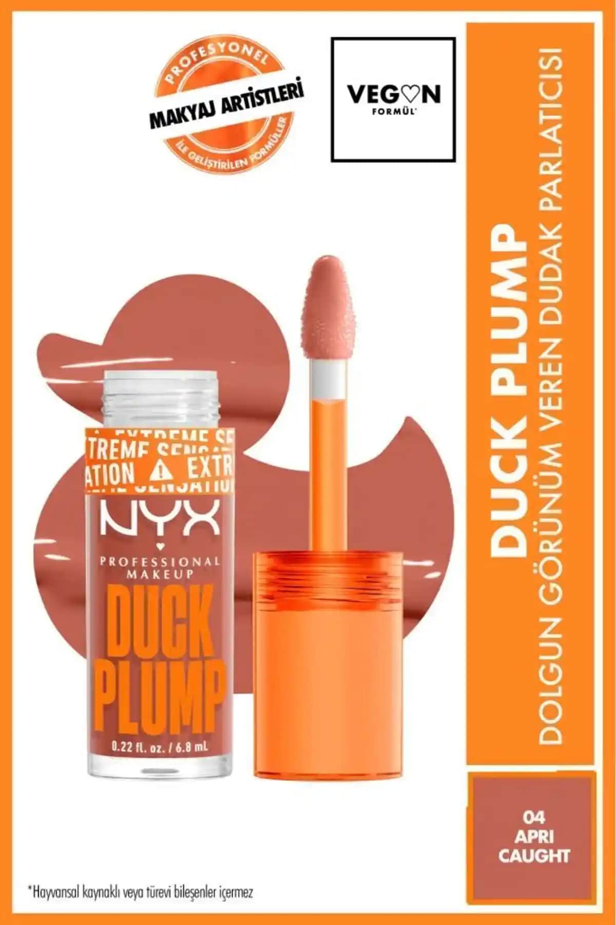 NYX Duck Plump Dudak Parlatıcısı 04 Apri-Caught doğal dolgun ve parlak dudaklar için