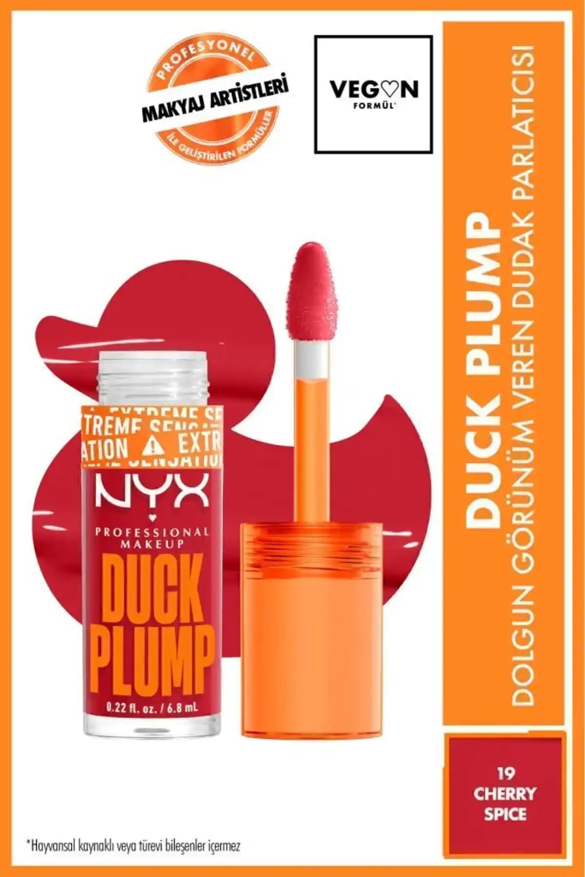 NYX Duck Plump Dudak Parlatıcısı Cherry Spice ile doğal ve dolgun dudaklar sağlama