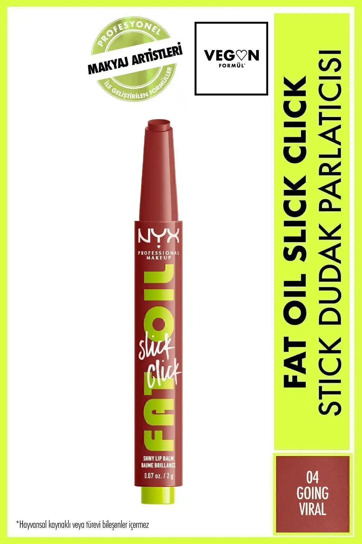 NYX Fat Oil Slick Click Dudak Balmı: Nemlendirici ve Parlaklık Sağlayan Günlük Kullanım Ürünü