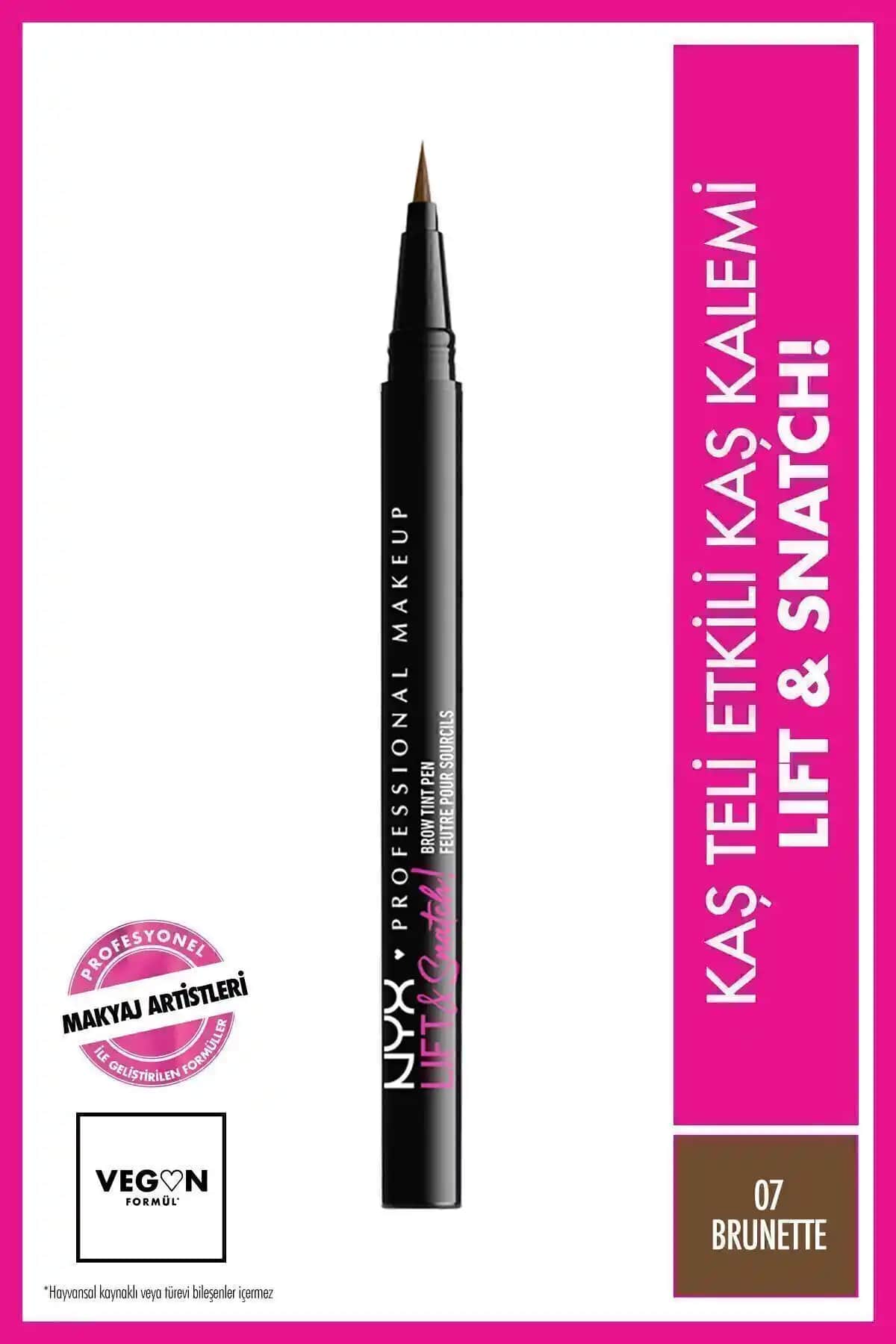 NYX Lift & Snatch Kaş Kalemi Brunette Doğal ve Uzun Süre Kalıcı Kaş Kontur Kalemi