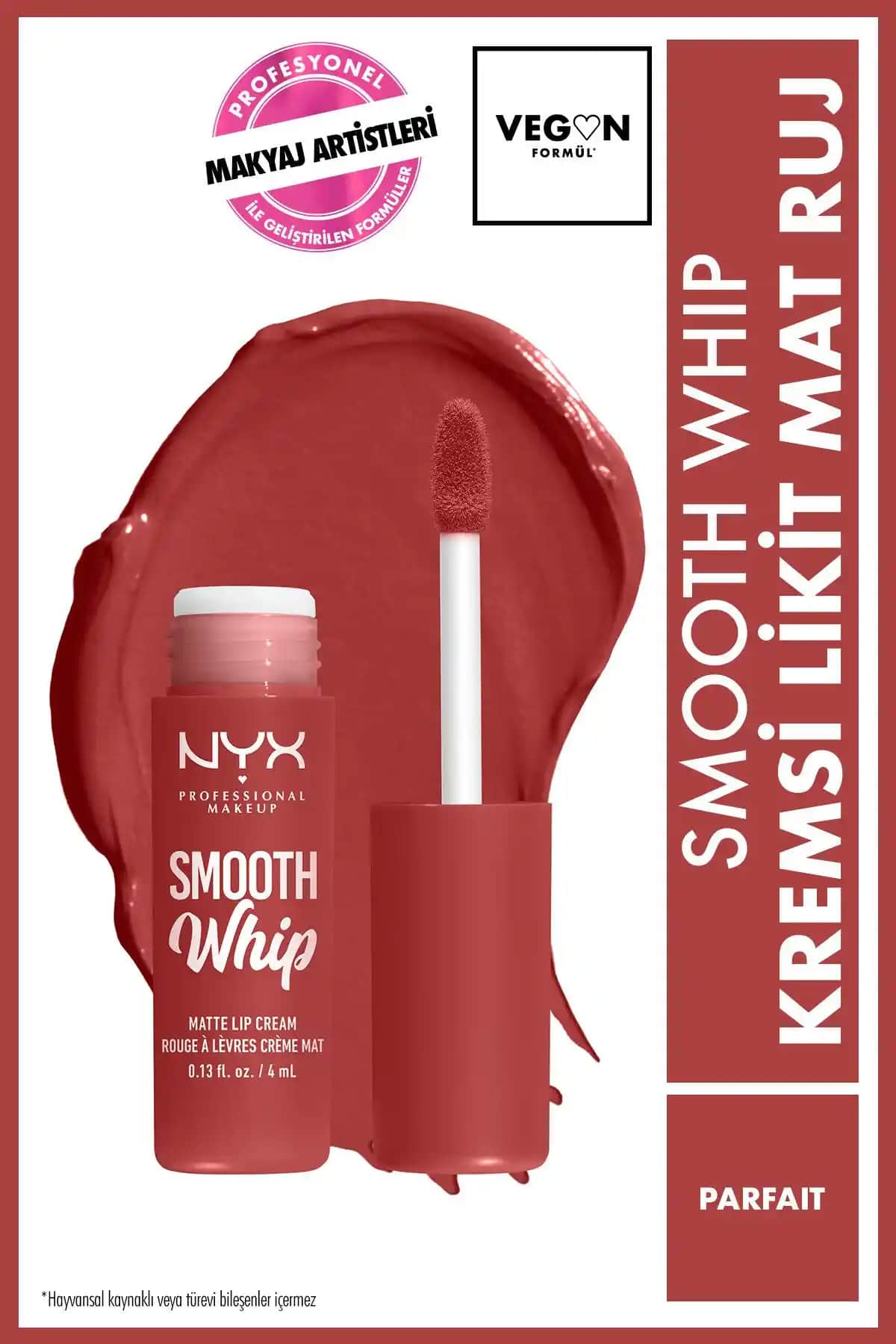 NYX Smooth Whip Kremsi Likit Mat Ruj Parfait: Uzun Süre Kalıcı ve Kadifemsi Doku