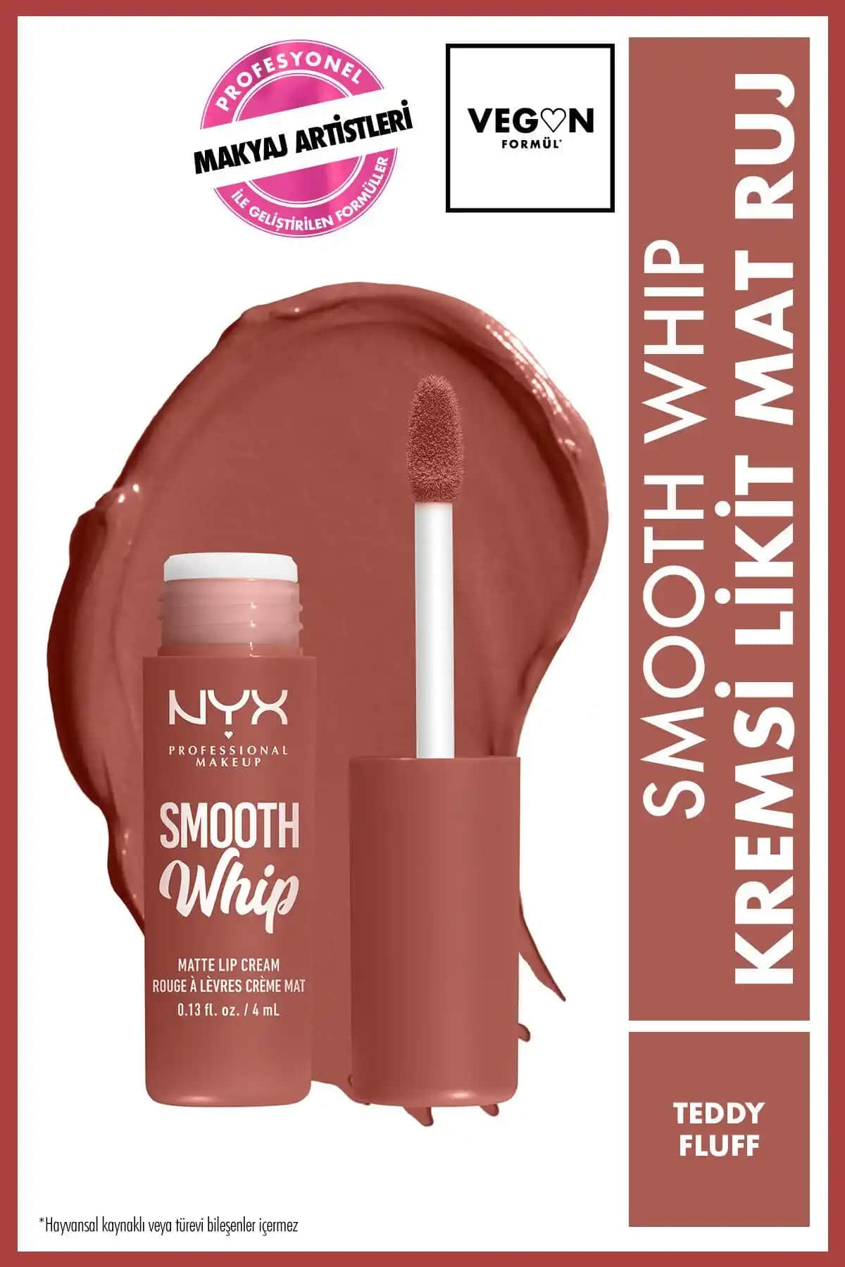 NYX Smooth Whip Teddy Fluff Likit Mat Ruj: Kalıcı ve Doğal Dudak Makyajı İçin