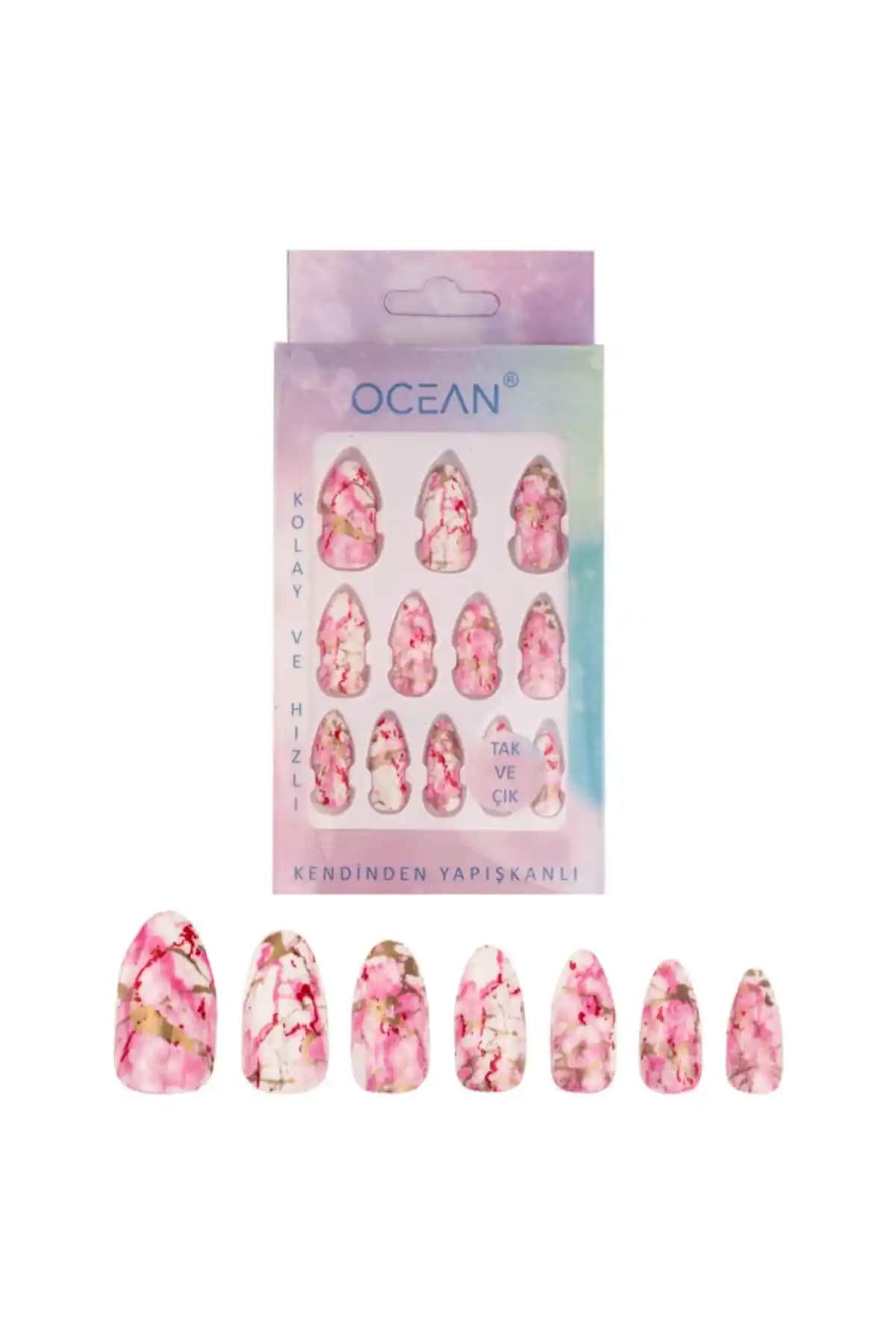 Ocean Takma Tırnak Karşılaştırması: Kendinden Yapışkanlı ve Ebruli Desenli Ürünler