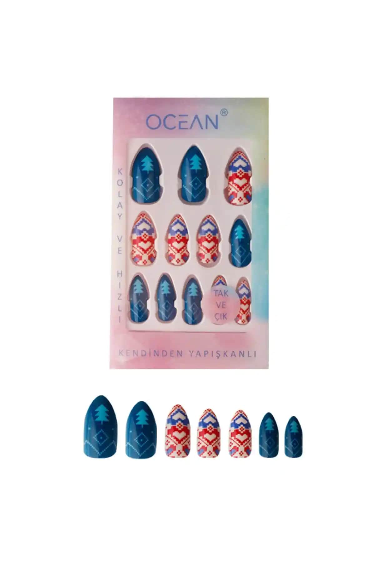 Ocean Takma Tırnak Kendinden Yapışkanlı ve Renkli Tasarımıyla Pratik Kullanım