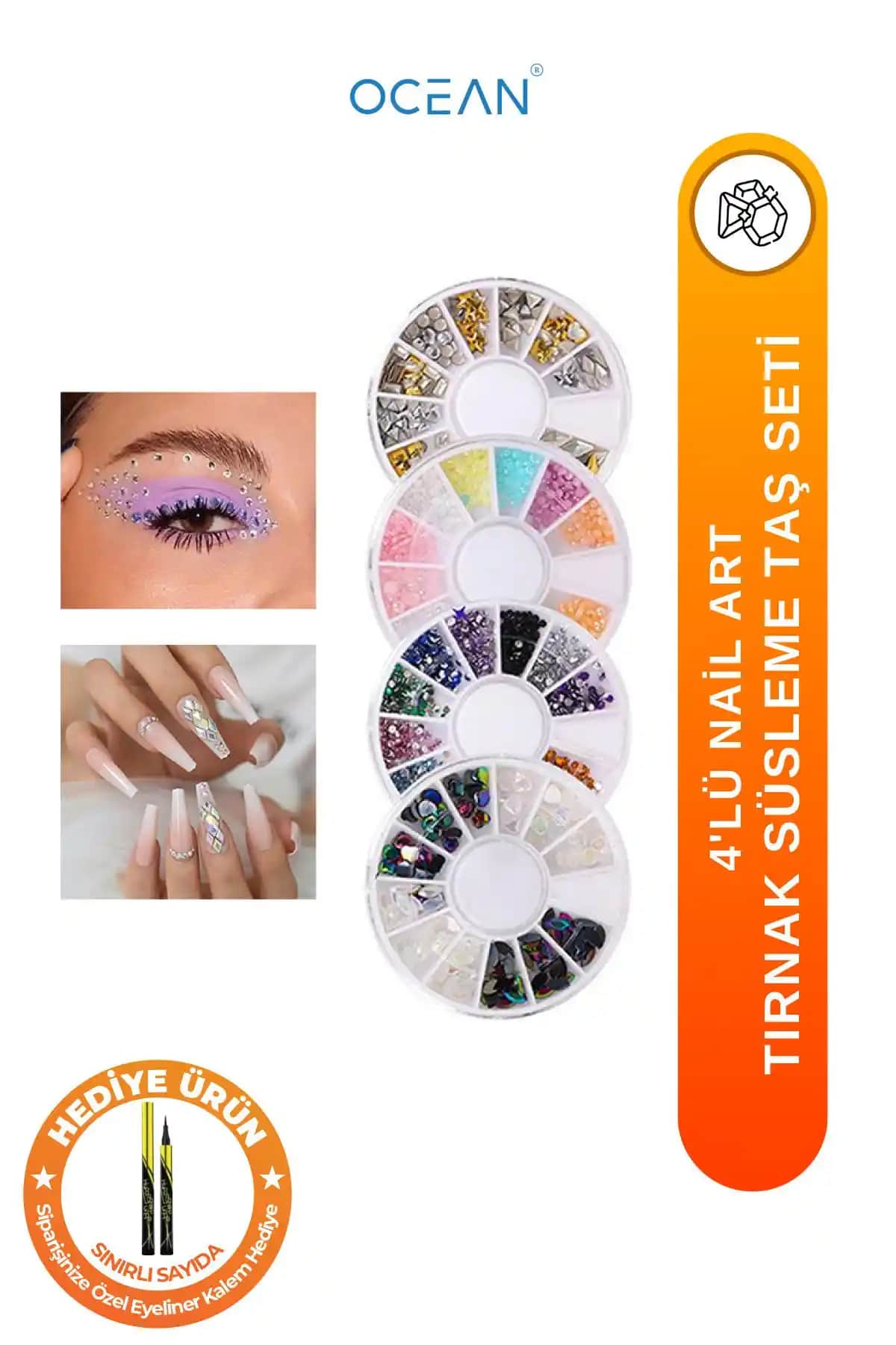 Ocean Tırnak Süsleme Taşı: Renkli ve Pratik Nail Art Seti ile Yaratıcı Tasarımlar