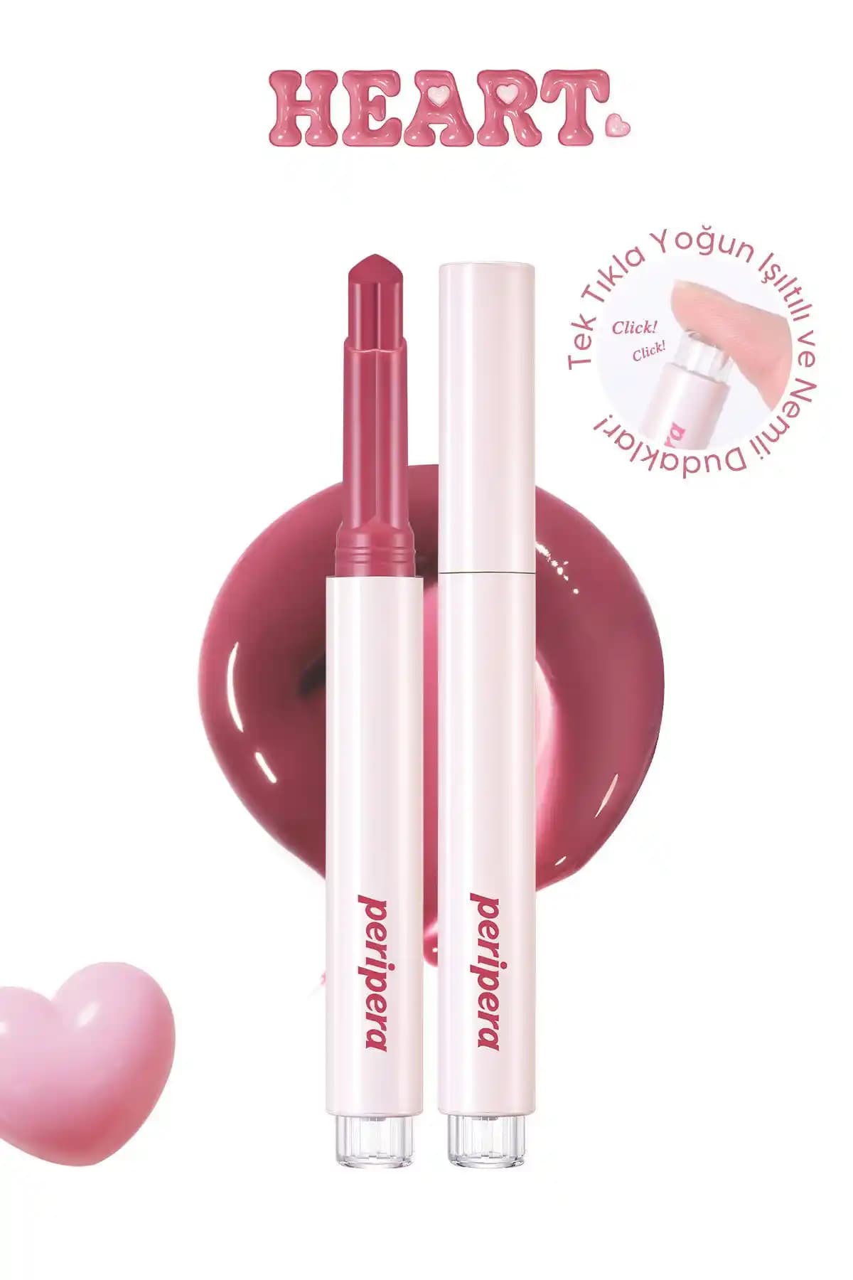 Peripera Heart Jam Glow Lip Balm: Doğal Parlaklık ve Yüksek Nem Sağlayan Dudak Bakımı Ürünü
