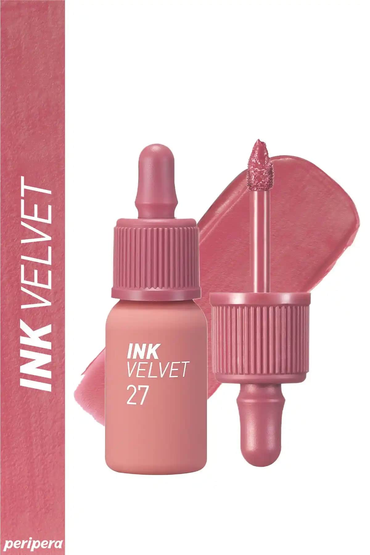 PERIPERA Ink Velvet 27 Strawberry Nude Kadife Görünüm Uzun Süreli Renk Dudak Tinti