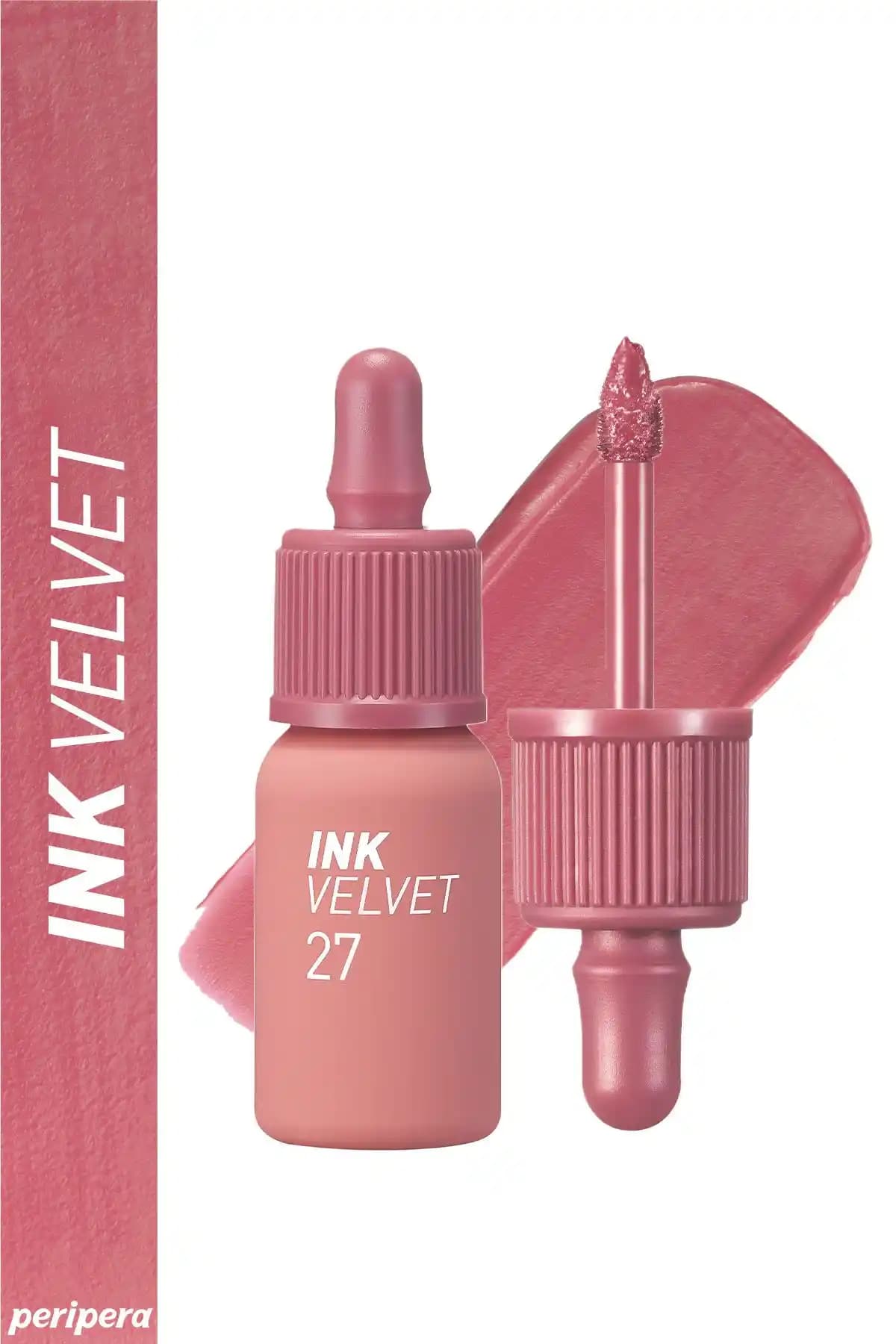 PERIPERA Ink Velvet 27 Strawberry Nude Kadife Görünüm Uzun Süreli Renk Dudak Tinti
