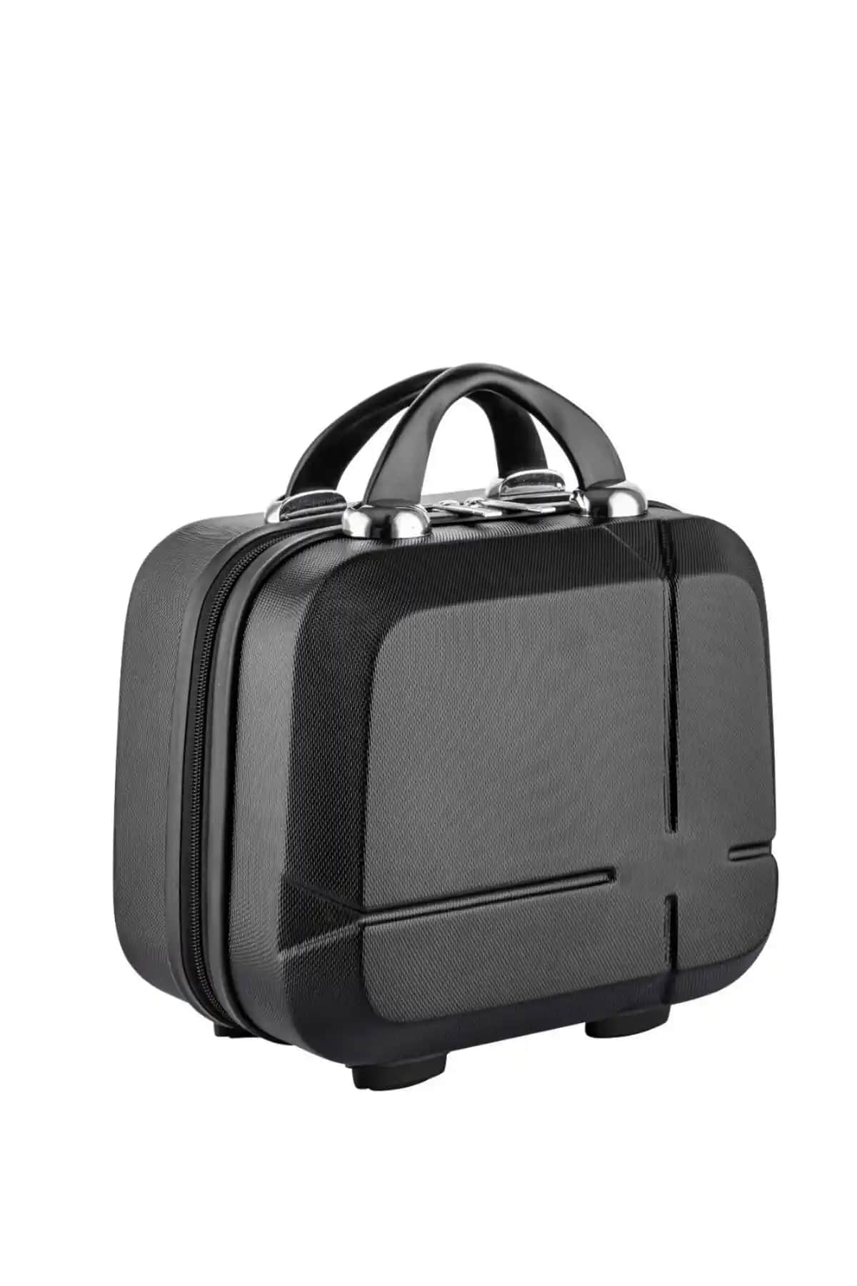 RELIANCE Siyah ABS Makyaj Çantası ve El Valizi, Şık ve Dayanıklı Seyahat Aksesuarı