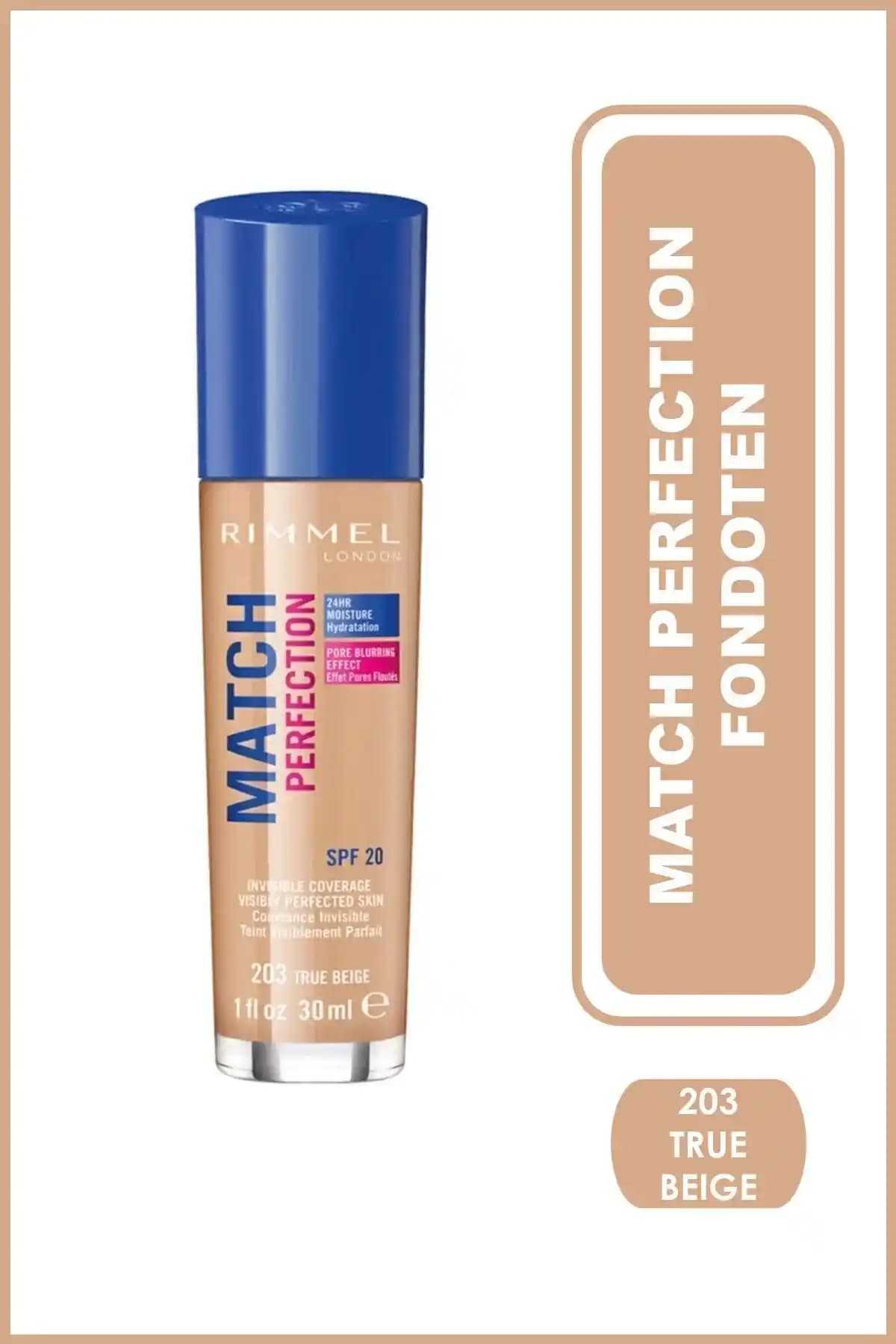 2025'te Rimmel London Match Perfection 203 True Beige ile Kusursuz Cilt Sırrı