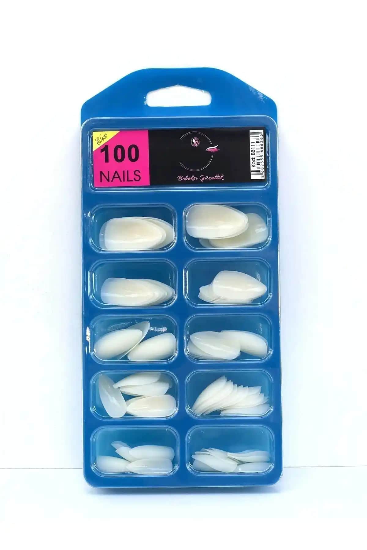 Roesía Rose Cosmetics Aily Profesyonel 100'lü Badem Takma Tırnak ve Oje Tutucu Seti