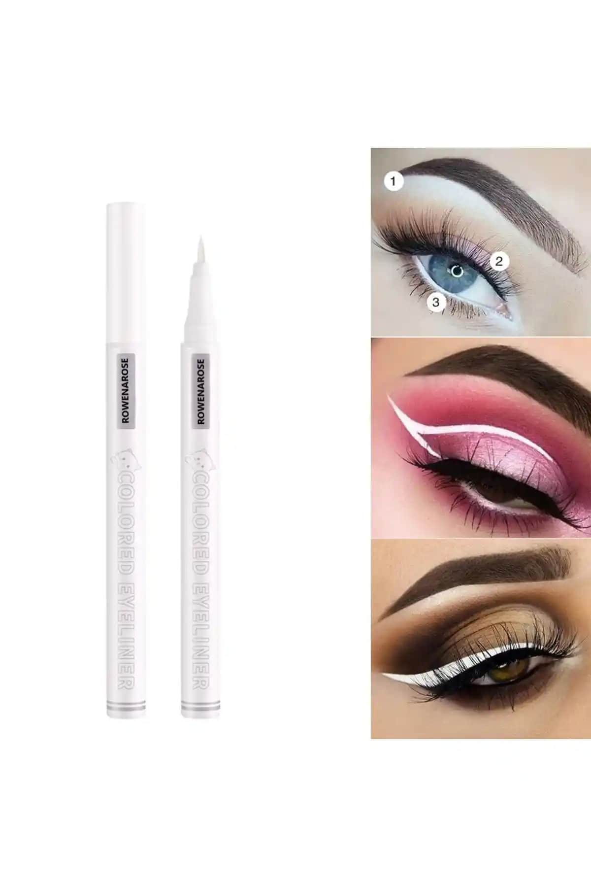 ROWENAROSE Beyaz Kalem Eyeliner Günlük Kullanım İçin Yüksek Pigmentasyon ve Dayanıklılık Sağlar
