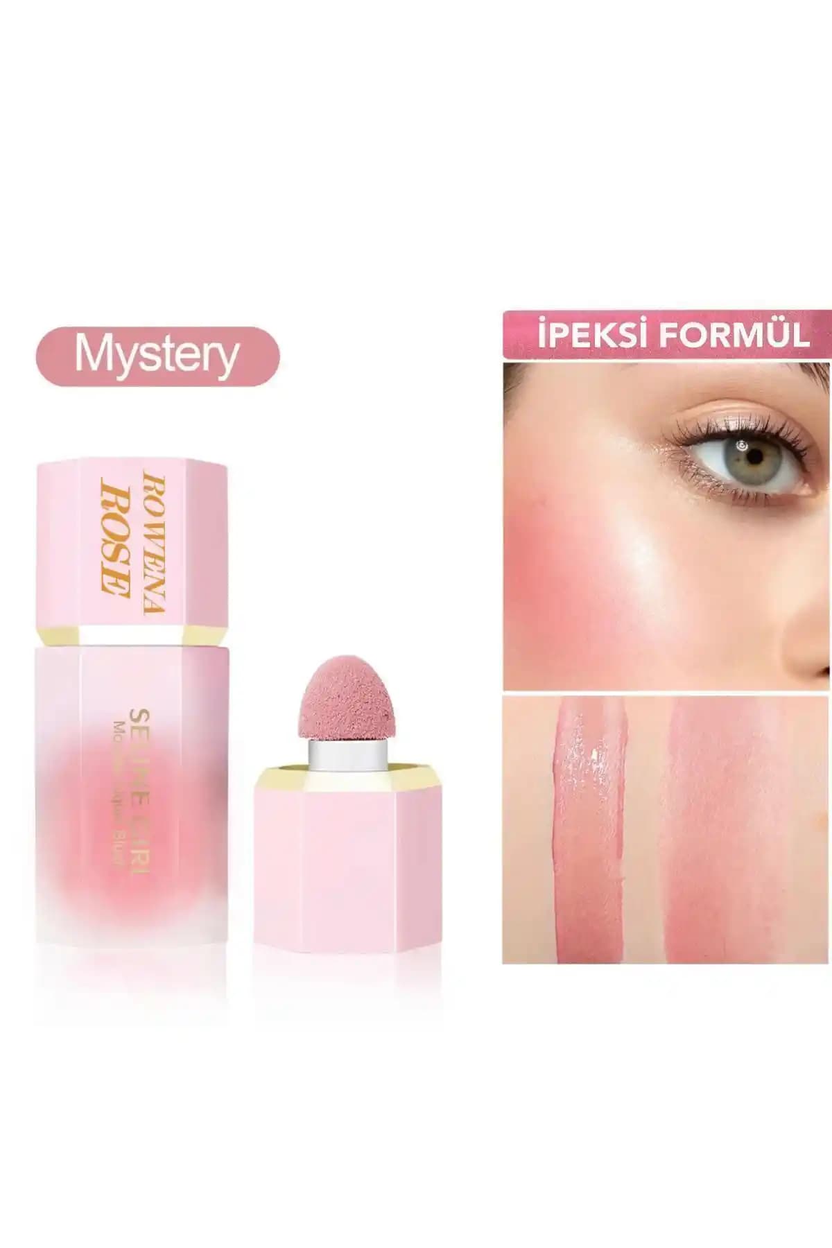 ROWENAROSE Yoğun Pigmentli Likit Allık Mystery doğal ve parlak görünüm sağlar