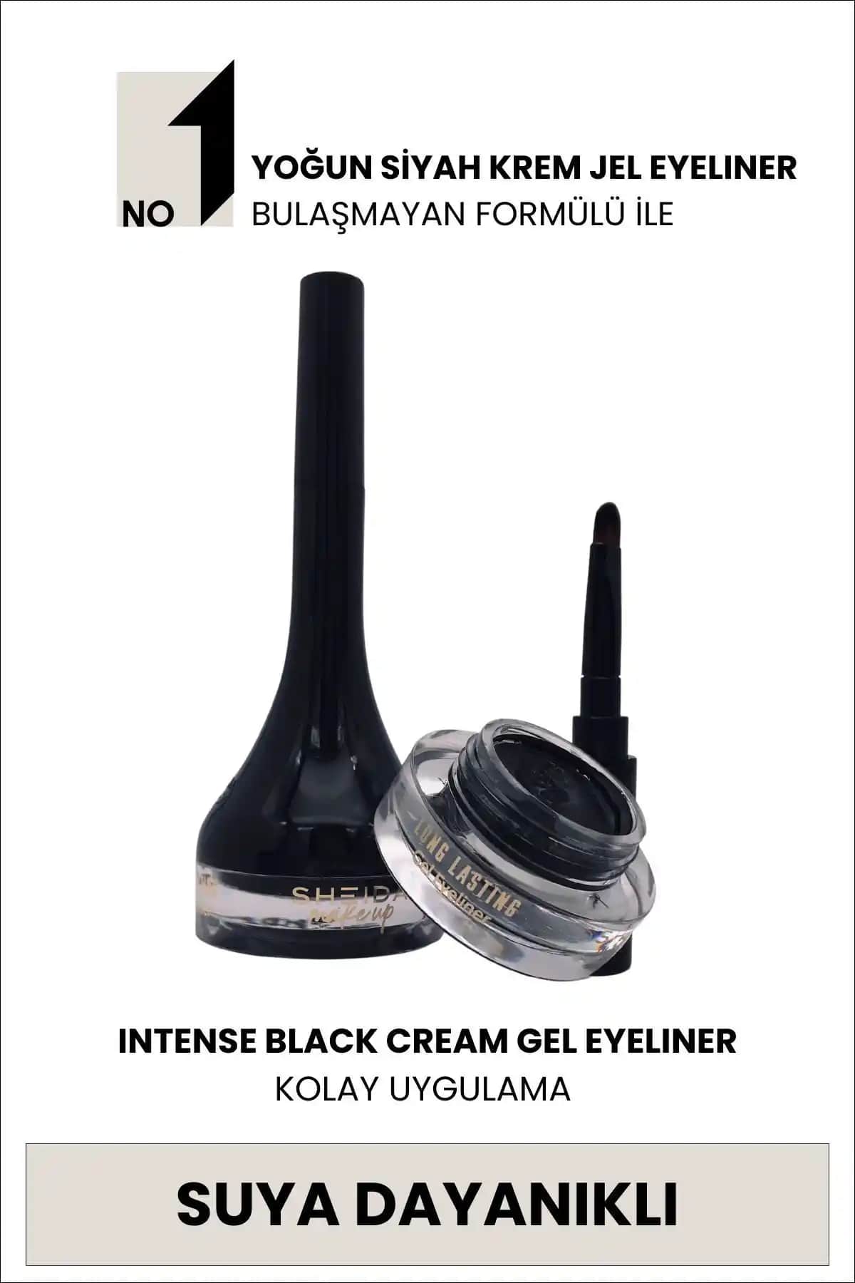 Sheida Jel Eyeliner: Suya Dayanıklı, Mat ve Yoğun Pigmentli Göz Makyajı İçin