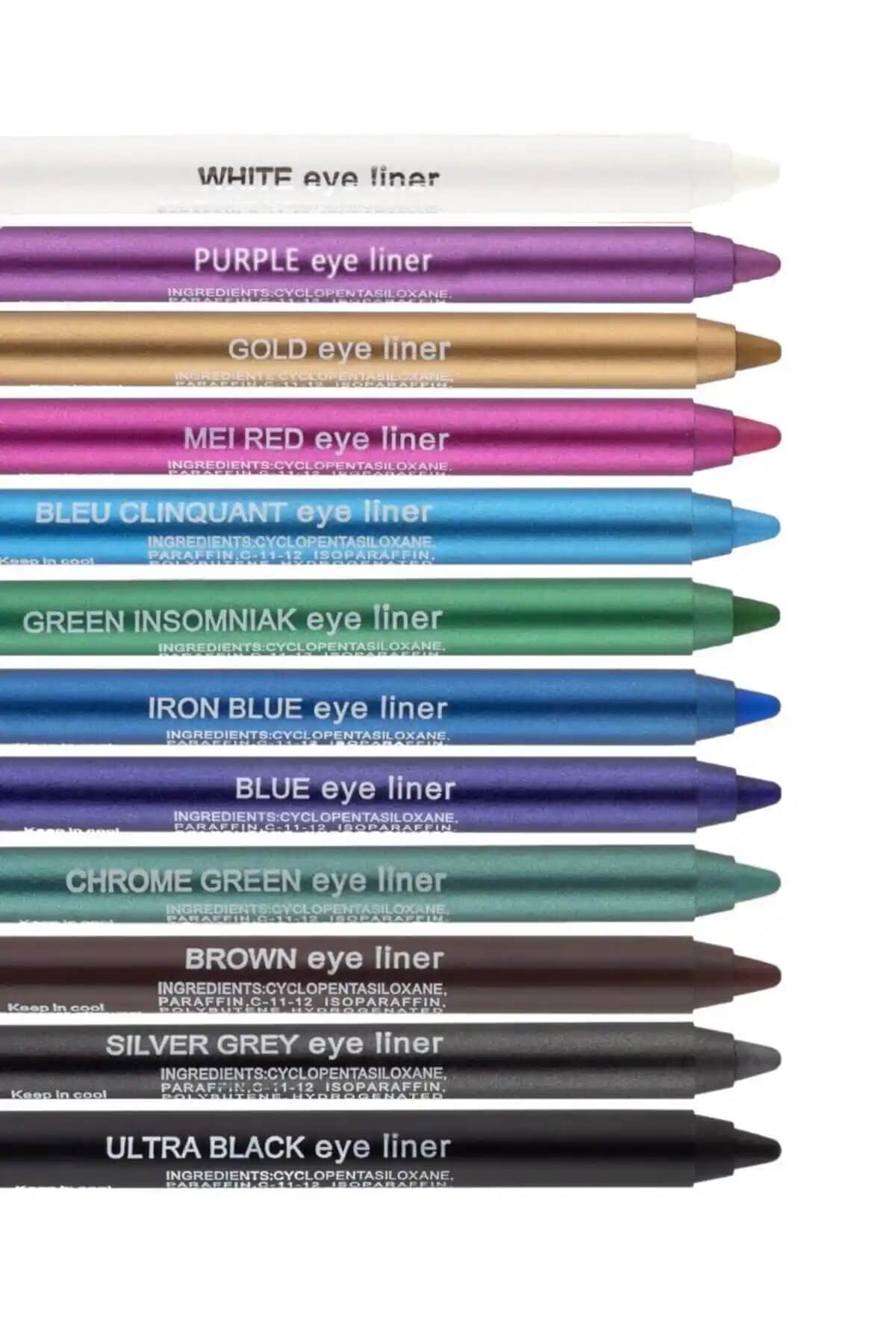 Sildne 12 Renk Neon Eyeliner Seti: Dayanıklı ve Canlı Göz Makyajı İçin Ideal