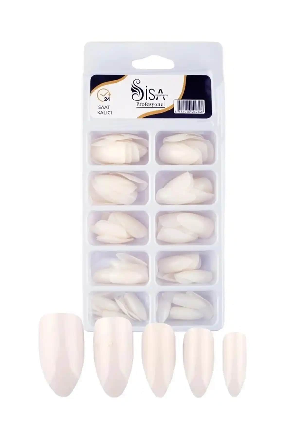 Sisa Profesyonel Beyaz Takma Tırnak 100'lü Kutulu Kırılmaz ve Kolay Uygulama