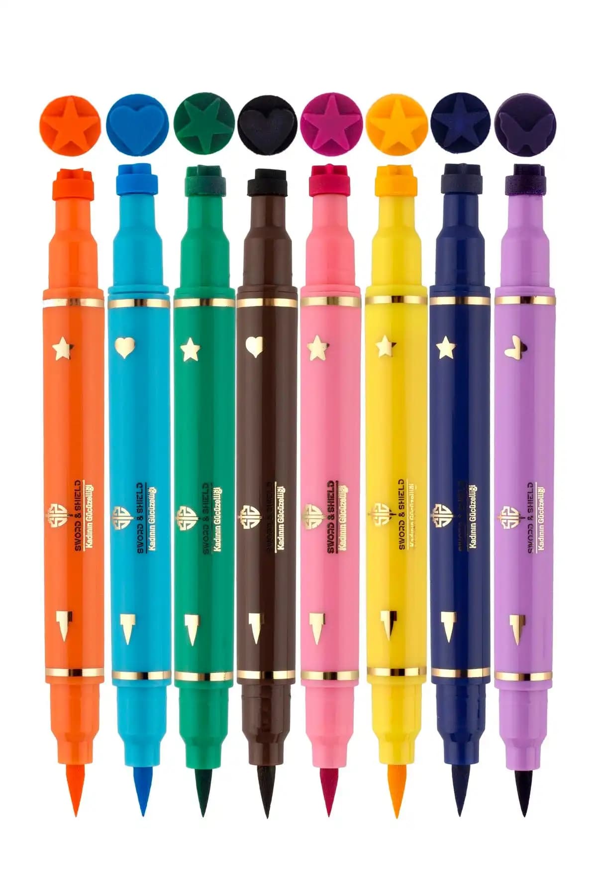 Sword & Shield 8 Renkli Çift Taraflı Neon Pen Eyeliner Seti ile Etkileyici Göz Makyajları