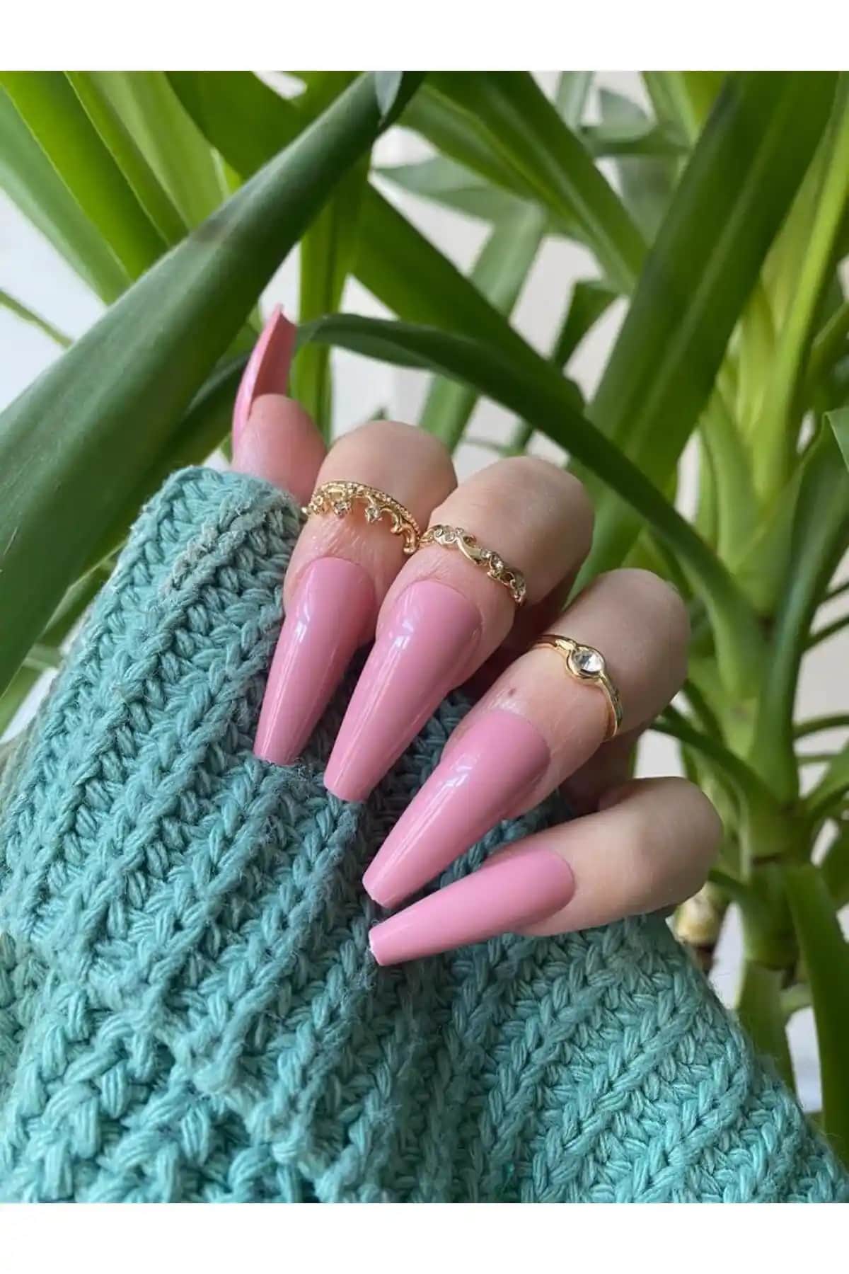 SYBELLE Kozmetik Gül Kurusu Renkli Balerin Tarzı Takma Tırnak Seti 20 Adet