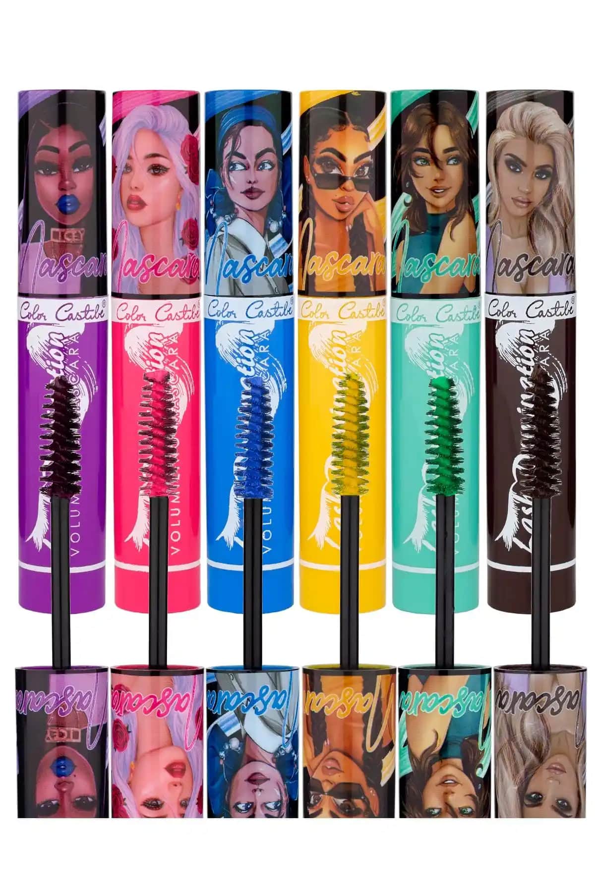 Tikatti Color Castle 6 Renk Neon Rimel Seti Uzun Süre Kalıcı ve Canlı Renkli Makyaj Deneyimi