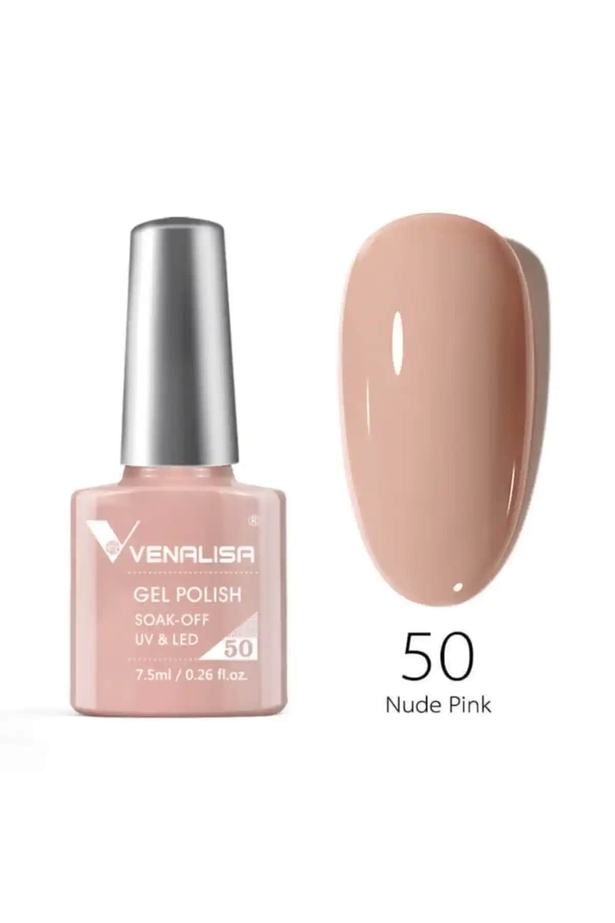 Venalisa 7.5 ml UV LED Kalıcı Oje Nude Pink No.50 - Uzun Süre Dayanan Şık Renk