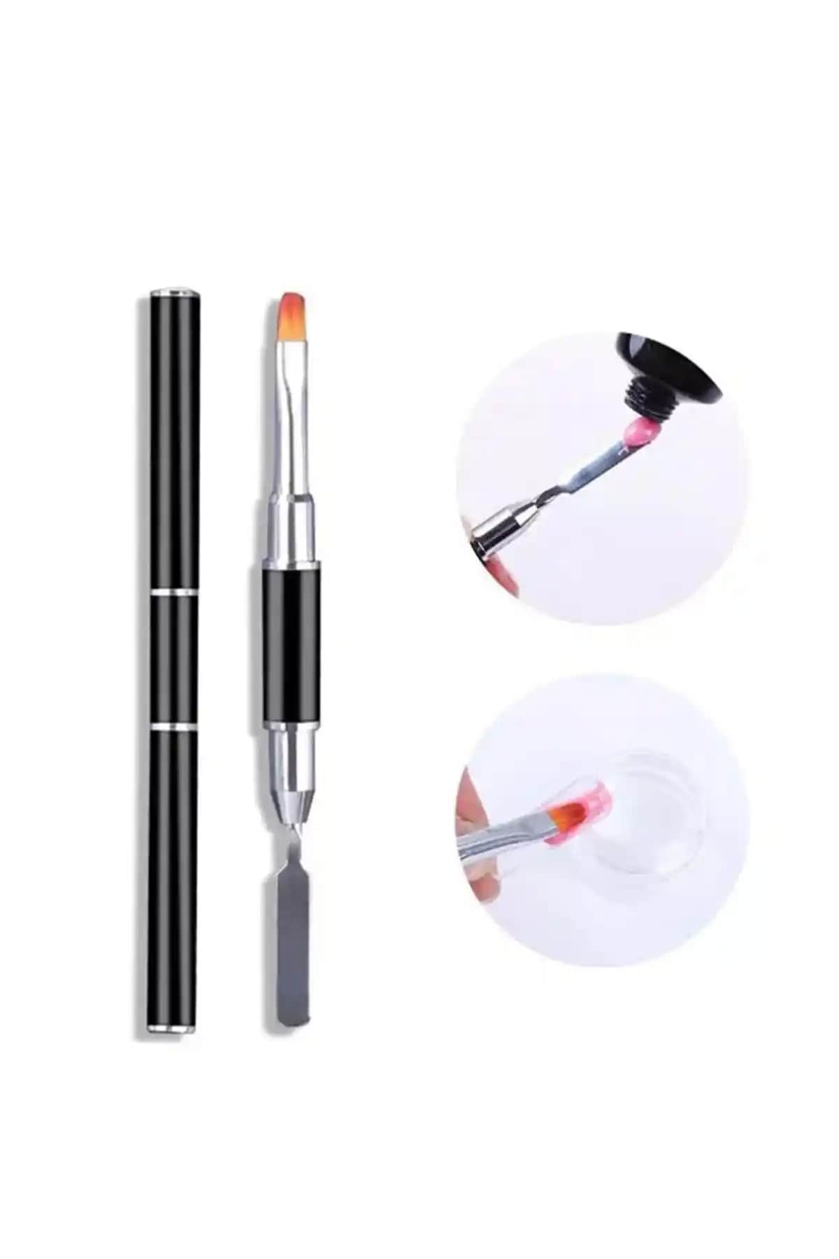 Venalisa Polijel Fırçası Çift Taraflı Kronklu Profesyonel Tırnak Tasarımı Aracı