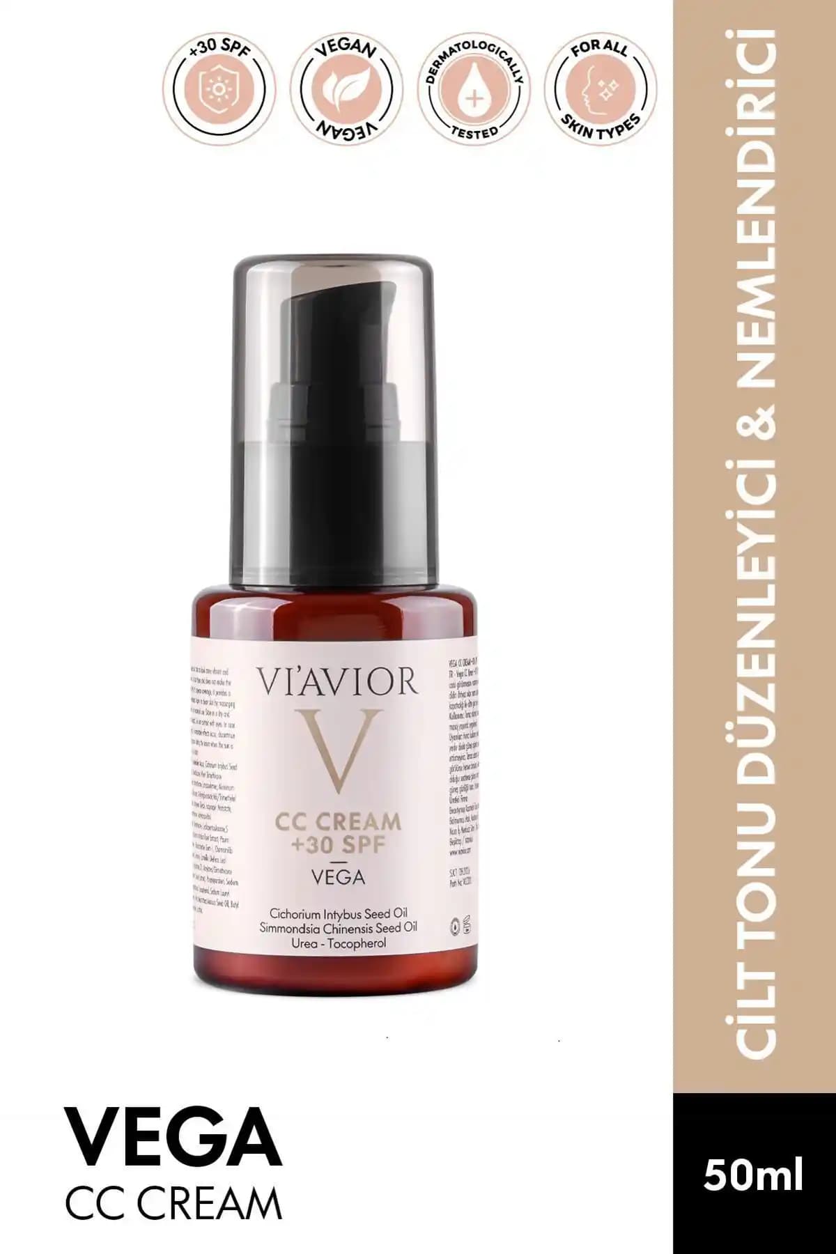 VİAVİOR Vega CC Krem: Güneş Koruyucu ve Leke Karşıtı Doğal Makyaj Ürünü