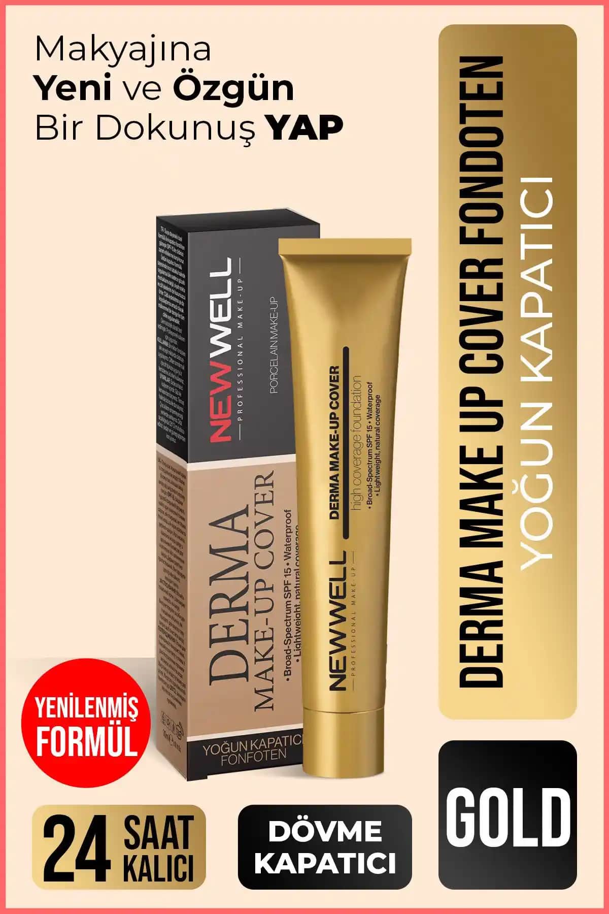 Well Derma Make-up Cover Foundation Gold: Yüksek Kapatıcılık ve Uzun Süreli Kalıcılık