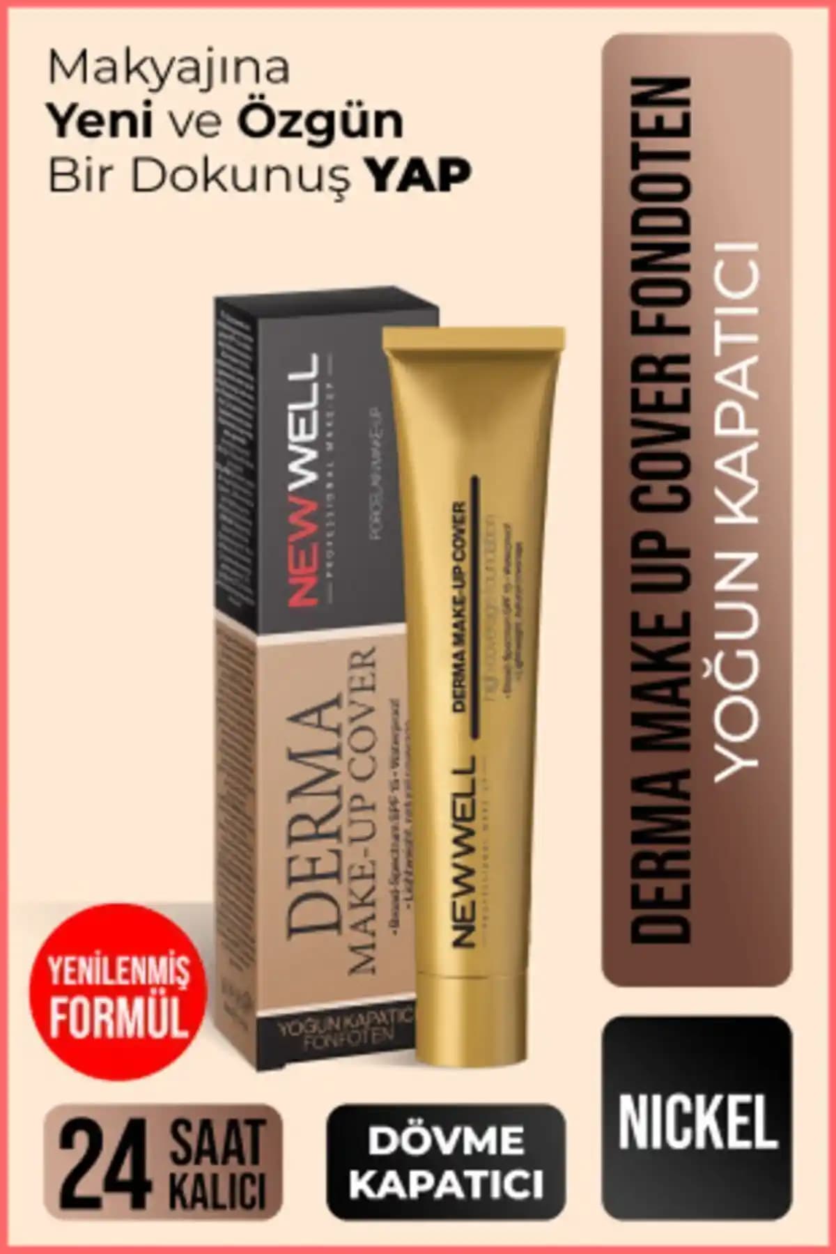 Well Derma Makeup Cover Yoğun Kapatıcı Fondöten 06 Nickel - Uzun Süre Kalıcı ve Doğal Görünüm