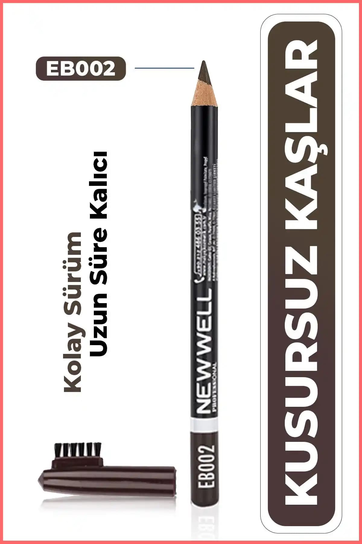 Well Kaş Kalemi Koyu Kahverengi EB002 - Doğal ve Kullanışlı Kaş Makyaj Ürünü