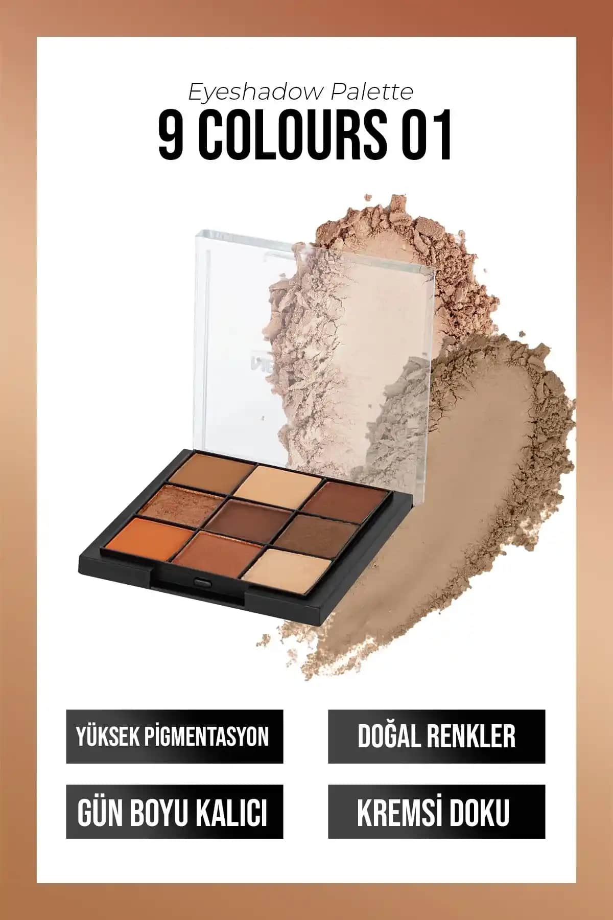 Yeni Well Eyeshadow Palette 9 Renk No 01: Yüksek Pigmentasyon ve Çok Yönlü Kullanım İmkanı
